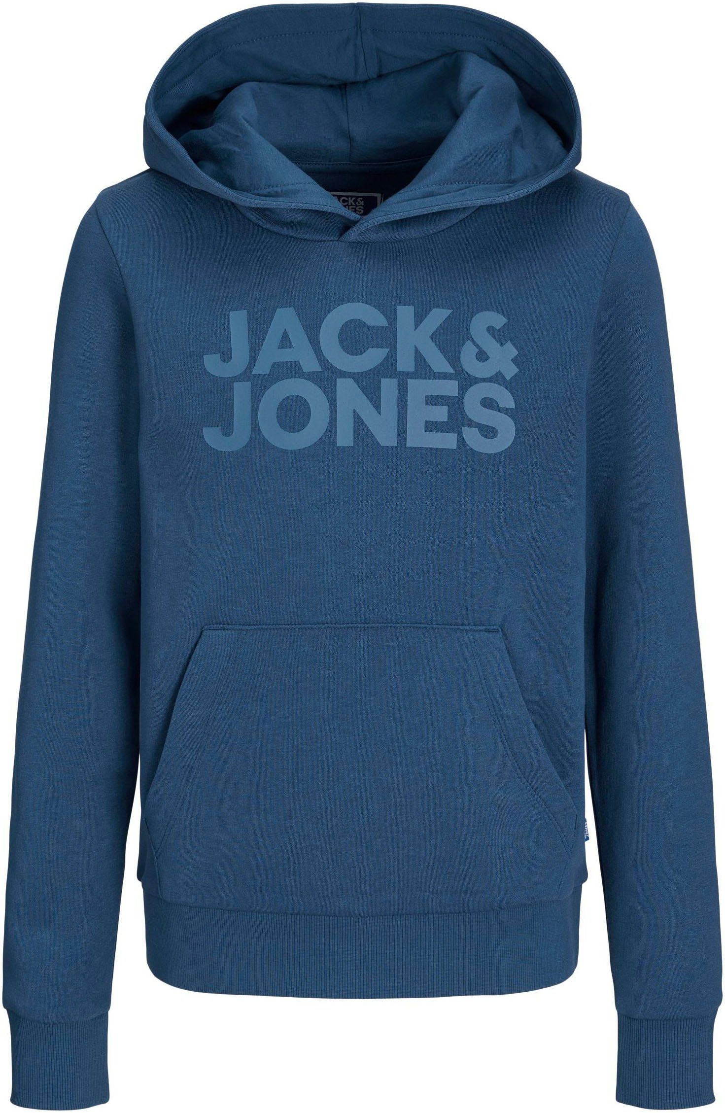 & Junior Kapuzensweatshirt Jack Jones blue LOGO SWEAT JJECORP HOOD ensign