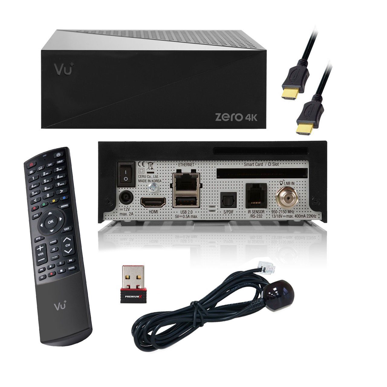 VU+ Zero 4K 1x DVB-S2 Tuner Linux Sat Receiver UHD H265 Wlan Stick SAT-Receiver