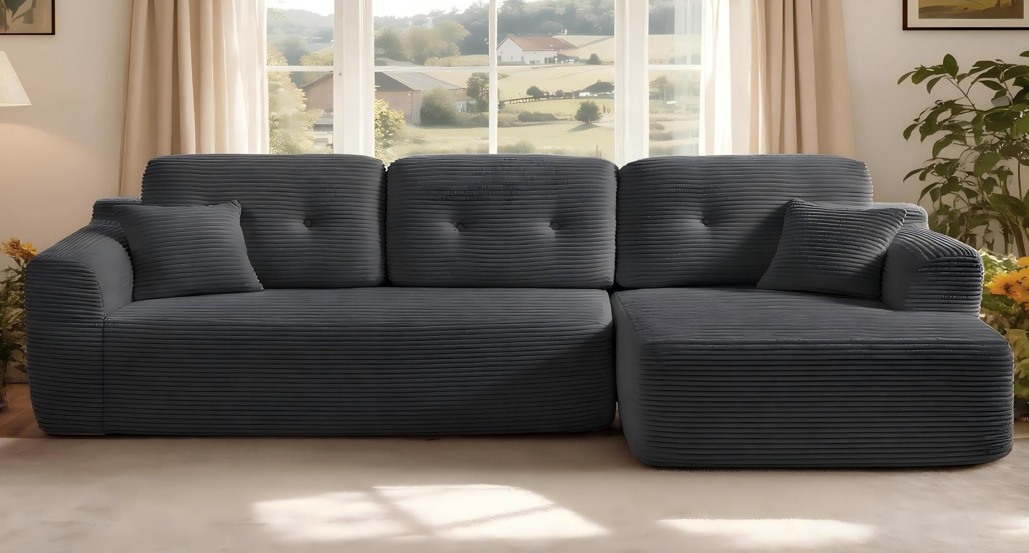 Ecksofa modulares Sofa 244 cm breit vakuumverpackt