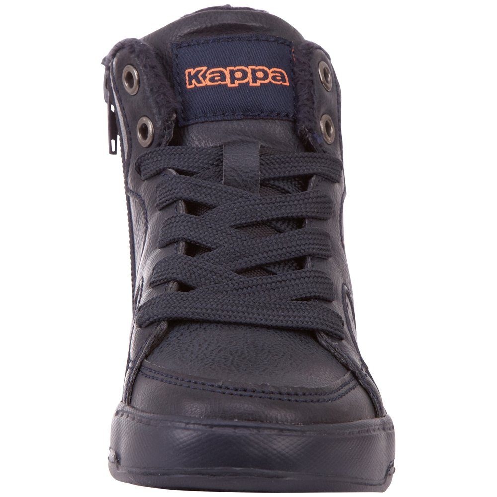 Kappa Sneaker mit praktischem Reißverschluss navy-orange der Innenseite an
