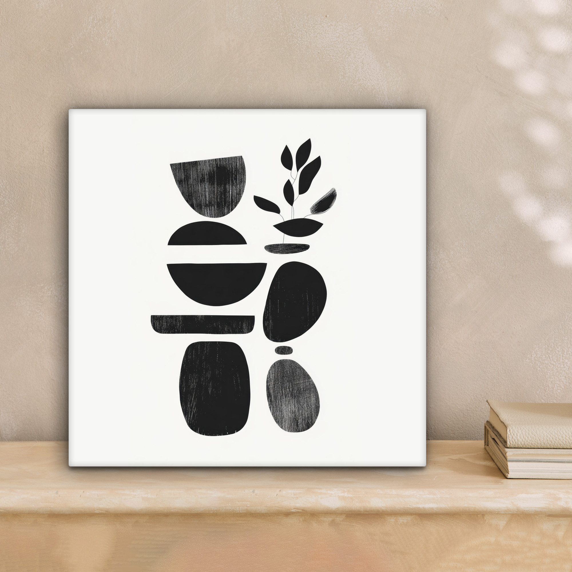 OneMillionCanvasses® Leinwandbild Japandi - Schwarz - Abstrakt, Fotodruck ( günstig online kaufen