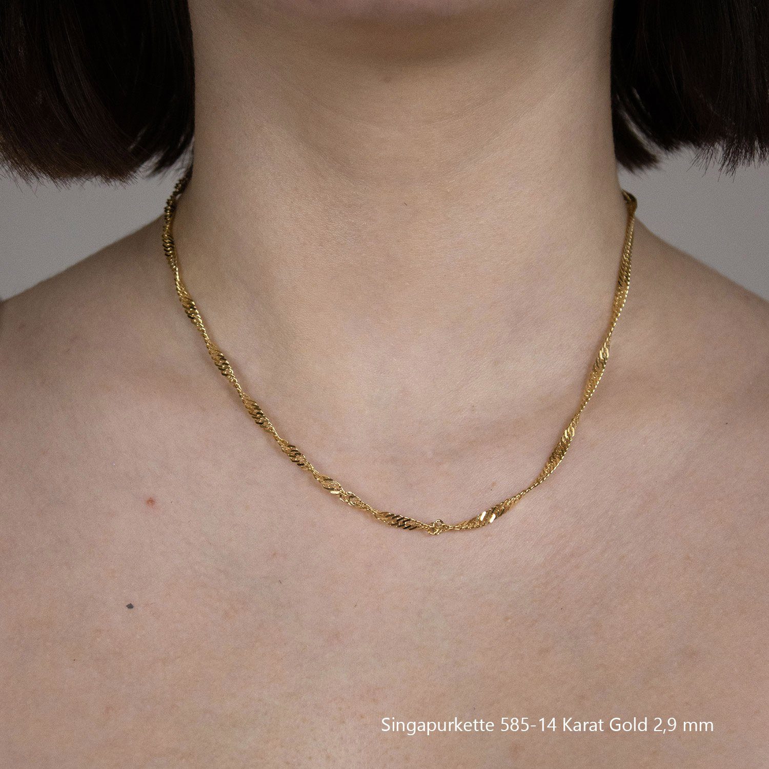 HOPLO Goldkette Goldkette Singapurkette Länge 50cm günstig online kaufen