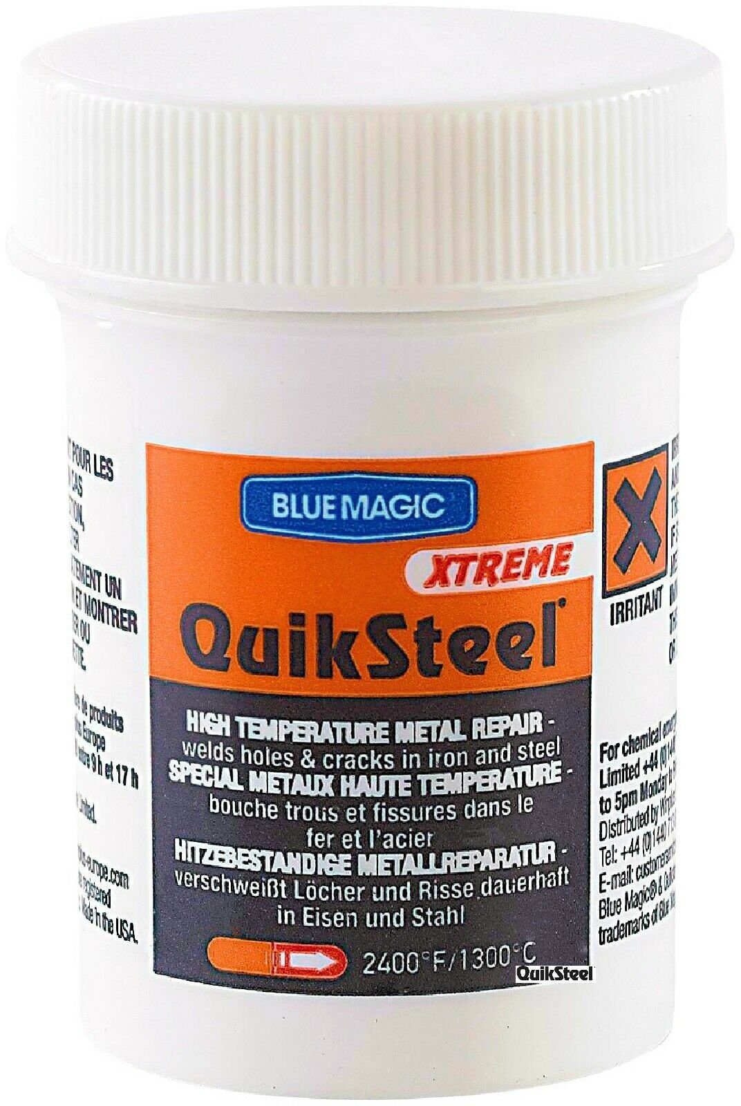 (1-St) Paste BLUE Masse QuikSteel Kleberspachtel Reparatur EXTREME Thermosteel 1300° Celsius bis MAGIC
