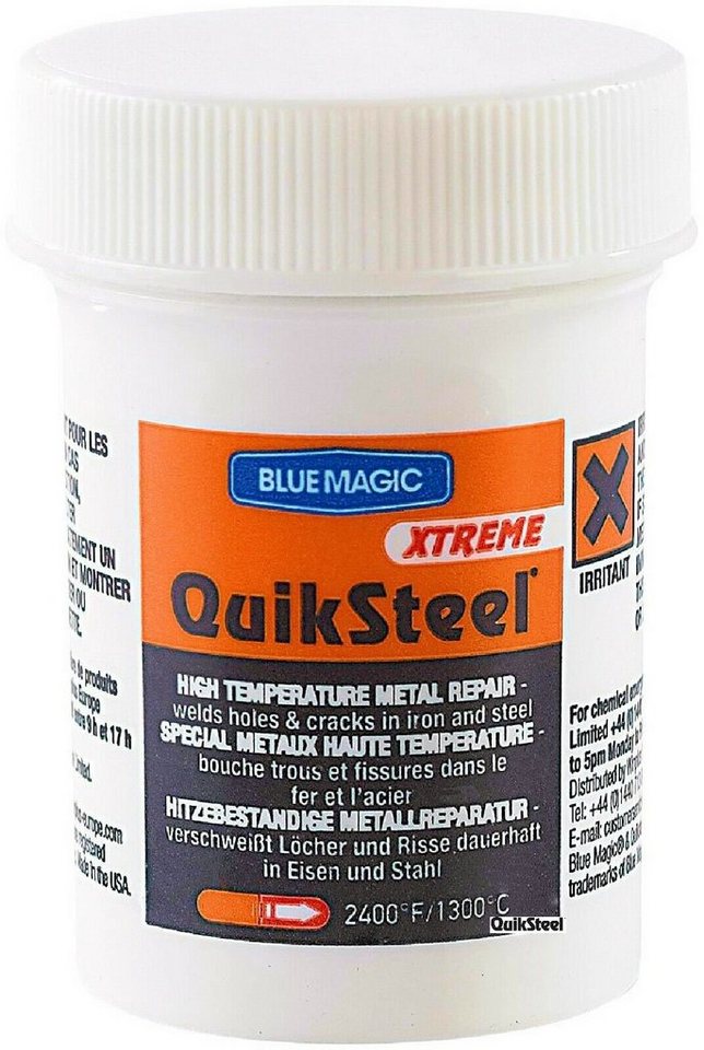 BLUE MAGIC Kleberspachtel QuikSteel EXTREME Thermosteel Reparatur Masse  Paste bis 1300° Celsius (1-St)