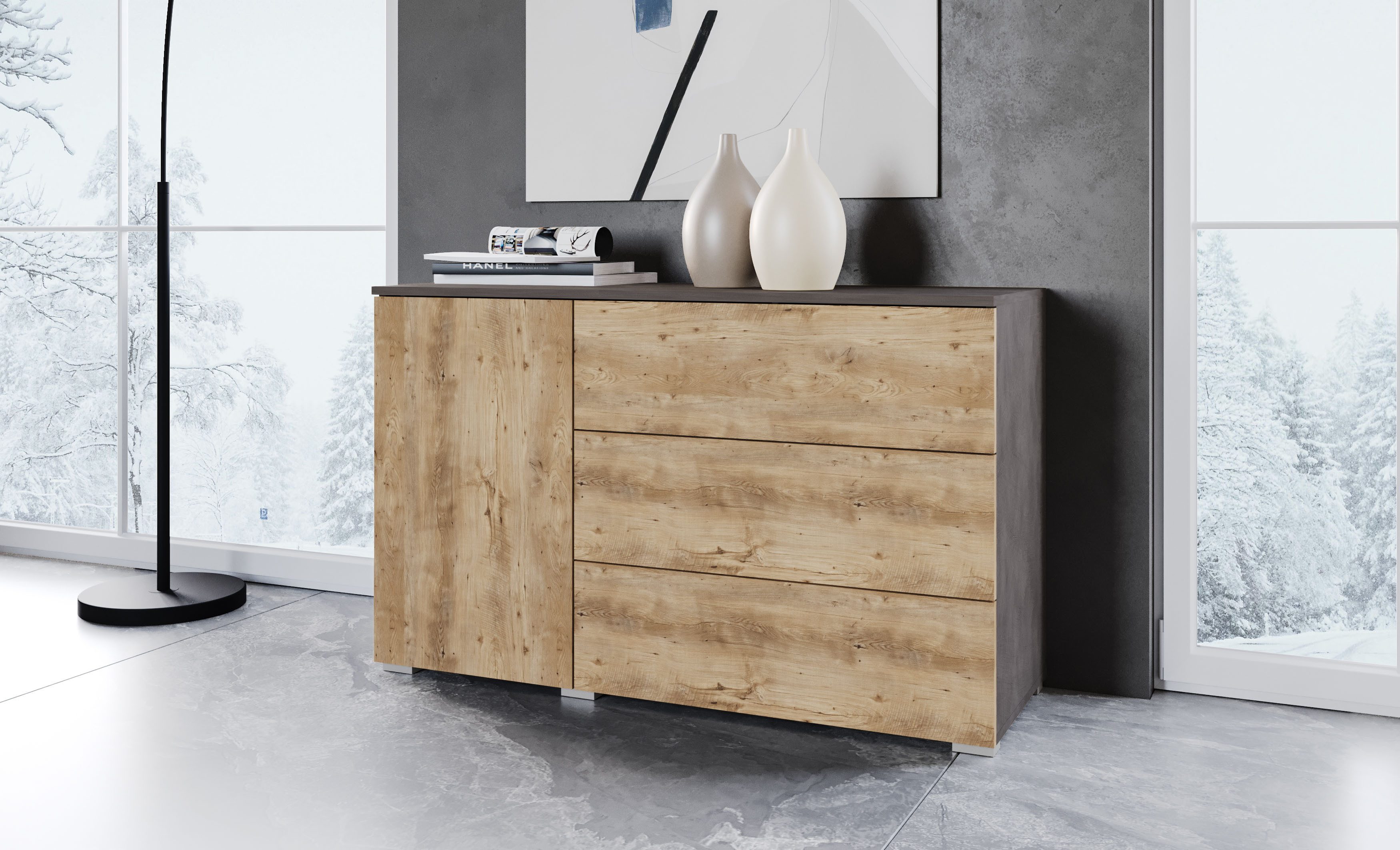 INOSIGN Sideboard PARIS (1 St), Moderne 110cm breite grifflose Kommode, vie günstig online kaufen