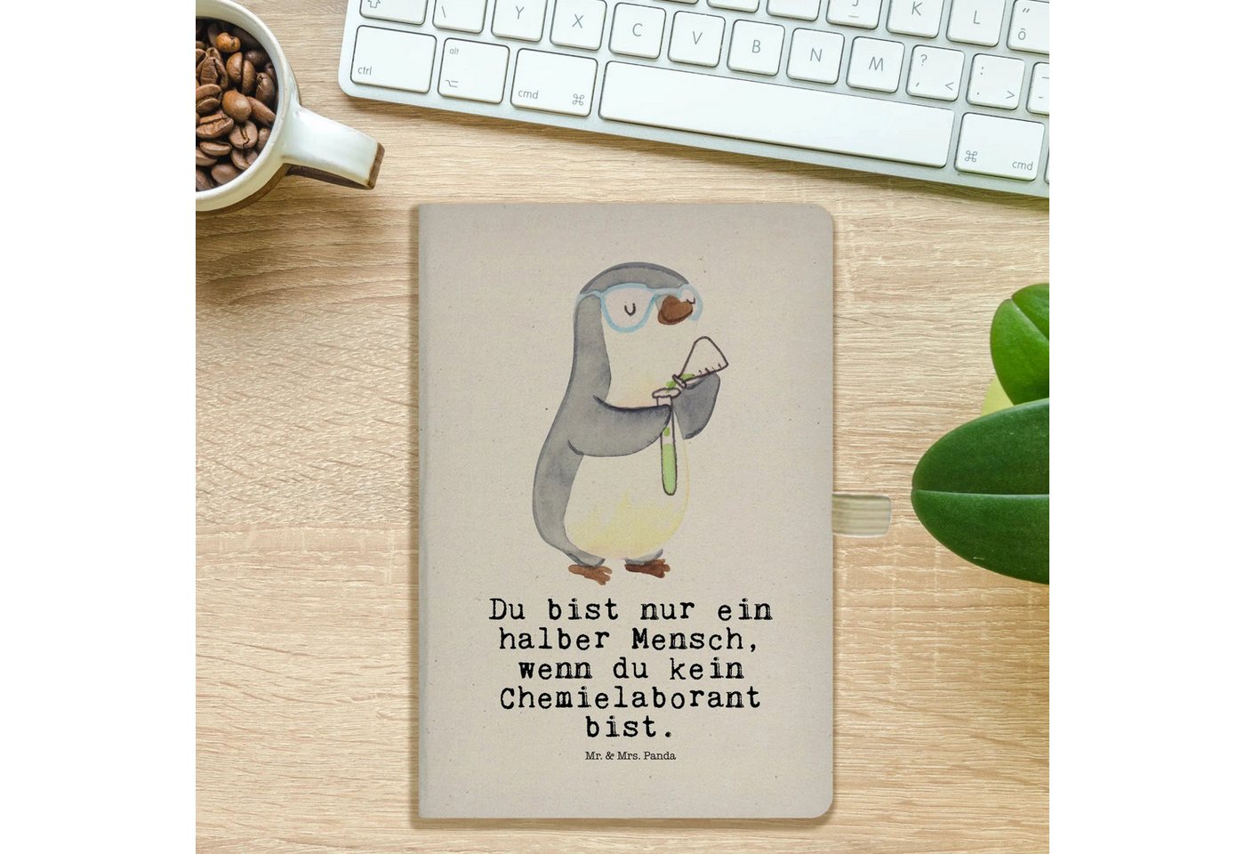 Thumbnail - Mr. & Mrs. Panda Notizbuch Chemielaborant Herz - Transparent - Geschenk, Jubiläum, A5 Notizbuch Mr. & Mrs. Panda, Flexib...