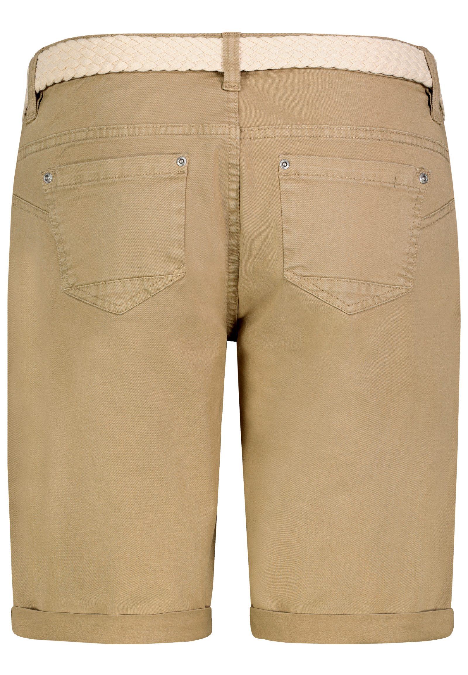 SUBLEVEL Bermudas Damen Short Bermuda kurze Hose Sommer Chino Short Stoff Hose Gürtel – Bild 3 von 5