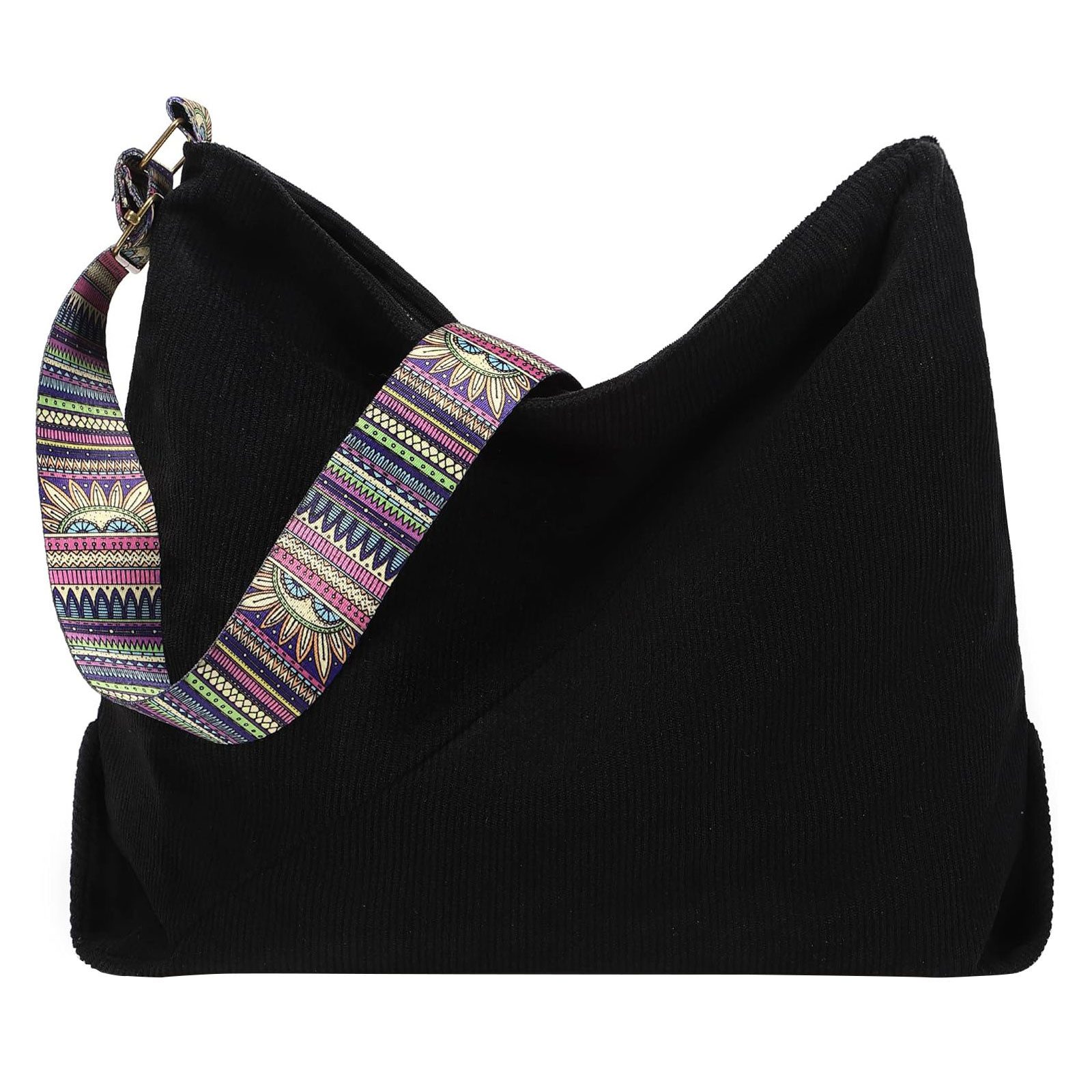 Umhängetasche Freizeittasche Schultertasche Handtasche Tragetasche Tasche Kord-Stoff