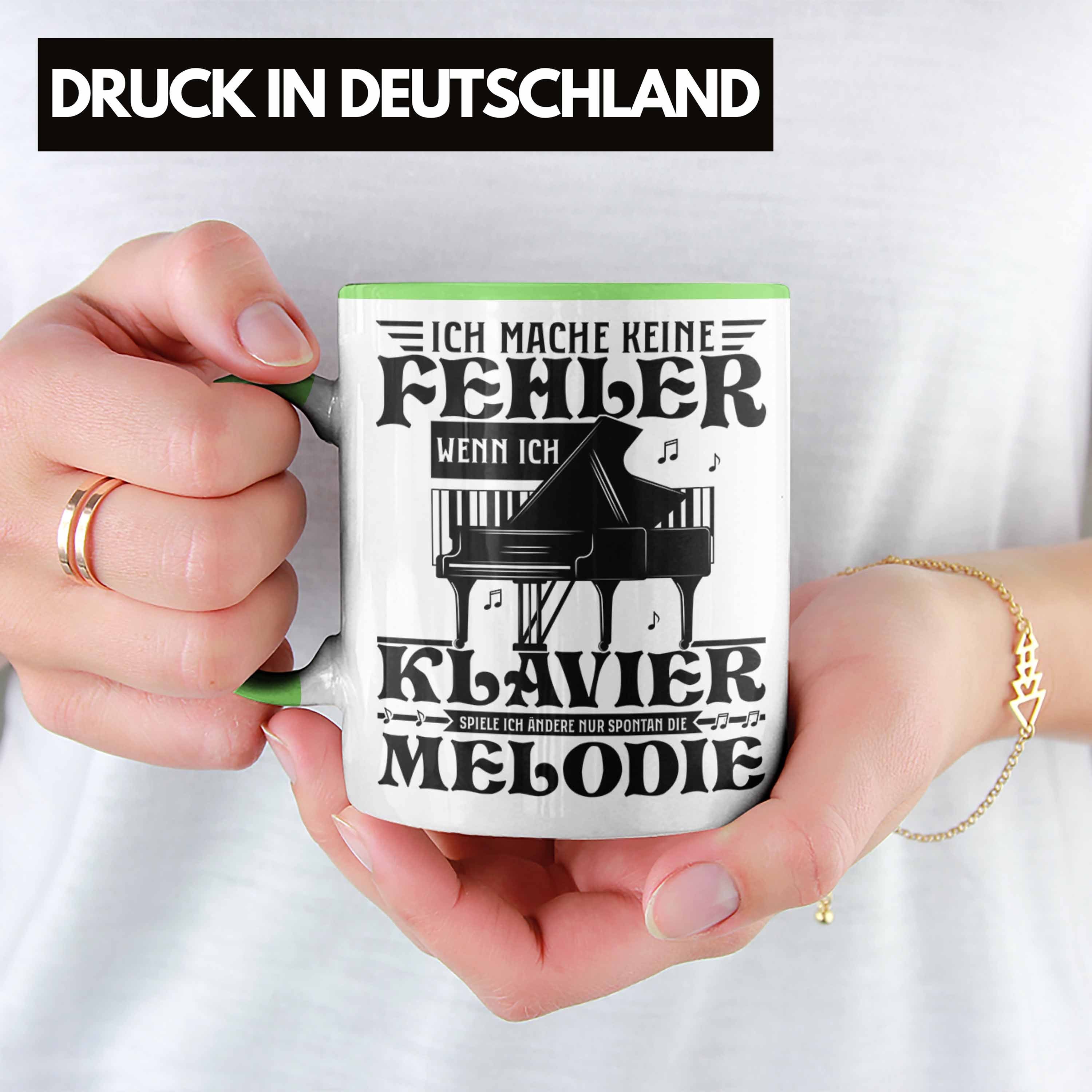 Klavier Grün Tasse Flüg Klavier-Spieler Geschenkidee Trendation Kaffee-Becher Tasse Geschenk