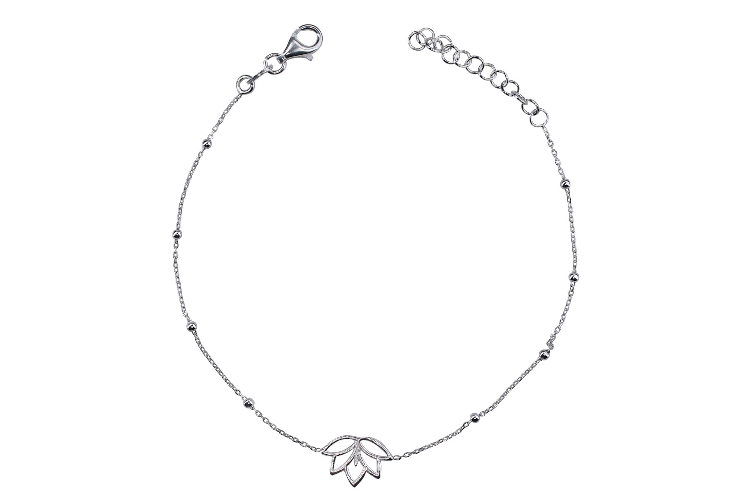 SILBERMOOS Silberarmband Feines Lotusblüten-Armband, 925 Sterling Silber
