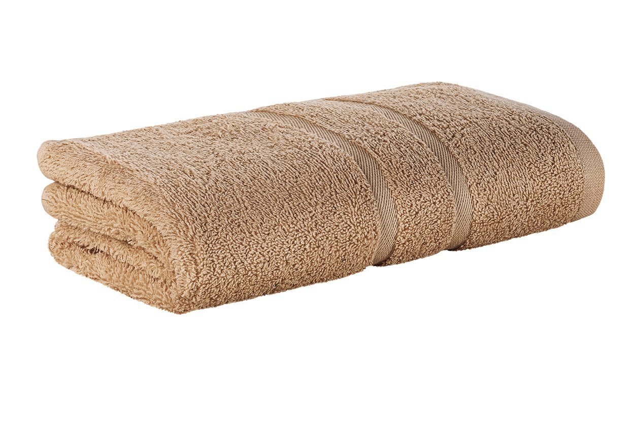 StickandShine Handtuch Handtücher Badetücher Saunatücher Duschtücher  Gästehandtücher in Hellbraun zur Wahl 100% Baumwolle 500 GSM
