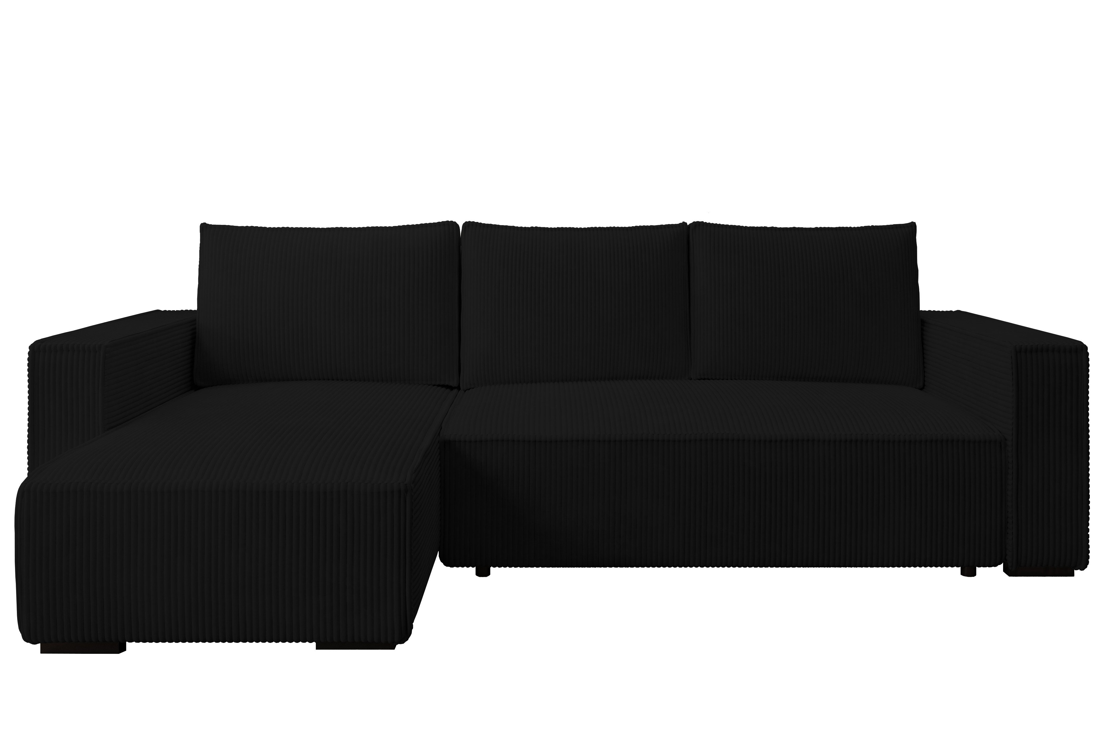 storez24 Ecksofa Letto, mit Bettkasten und Schlaffunktion, Cordstoff, L-Form, bequem