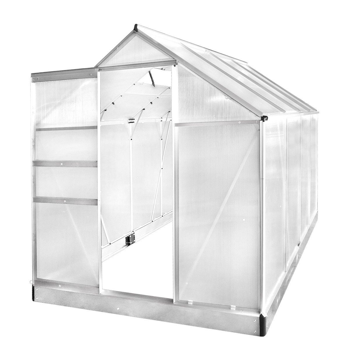 BRAST Gewächshaus ALU mit Fundament rostfrei 250x190x195cm TÜV geprüft, BxT günstig online kaufen