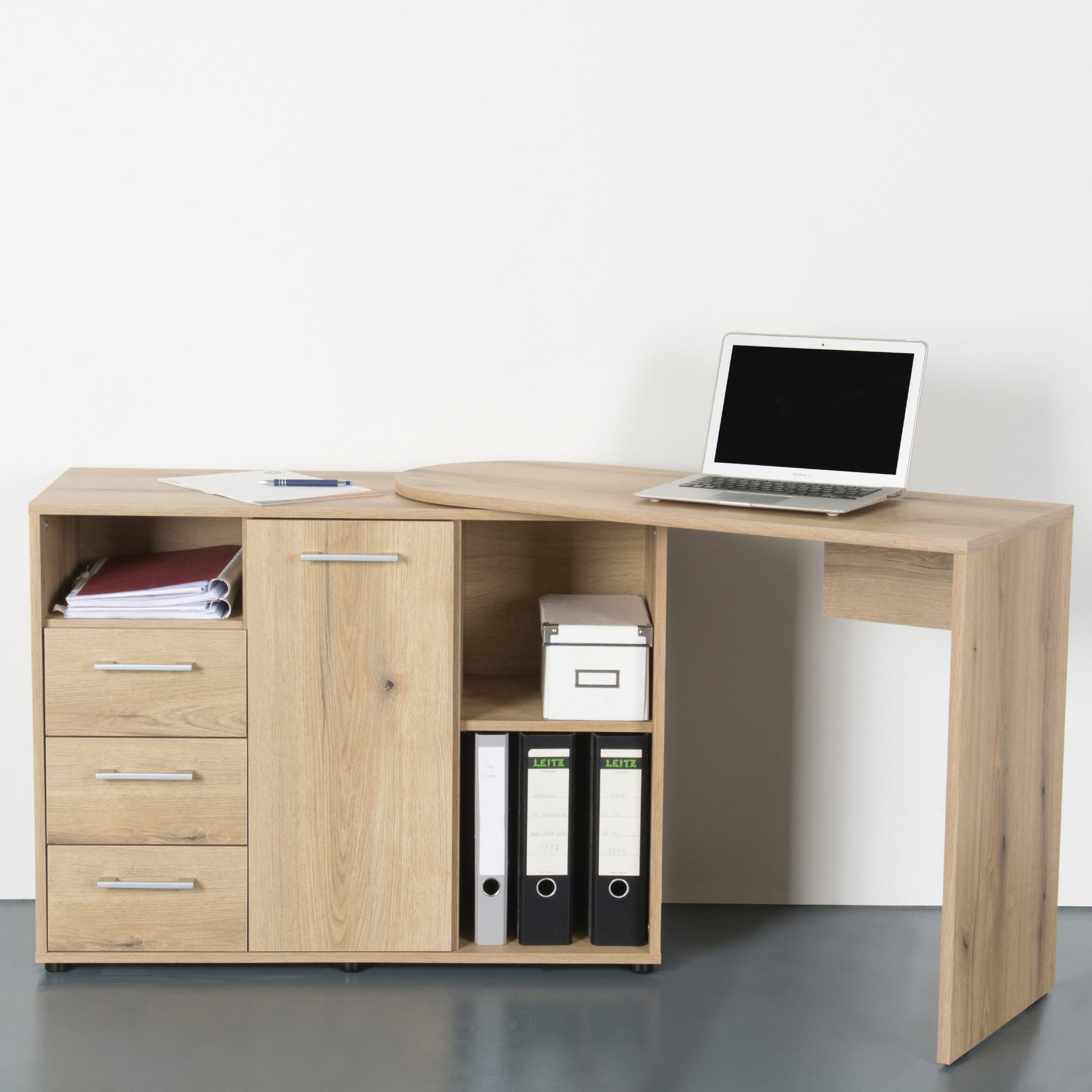 VOGL Möbelfabrik Schreibtisch 1246 mit schwenkbarer Tischplatte, platzsparend, Breite 98-149 cm, Made in Germany