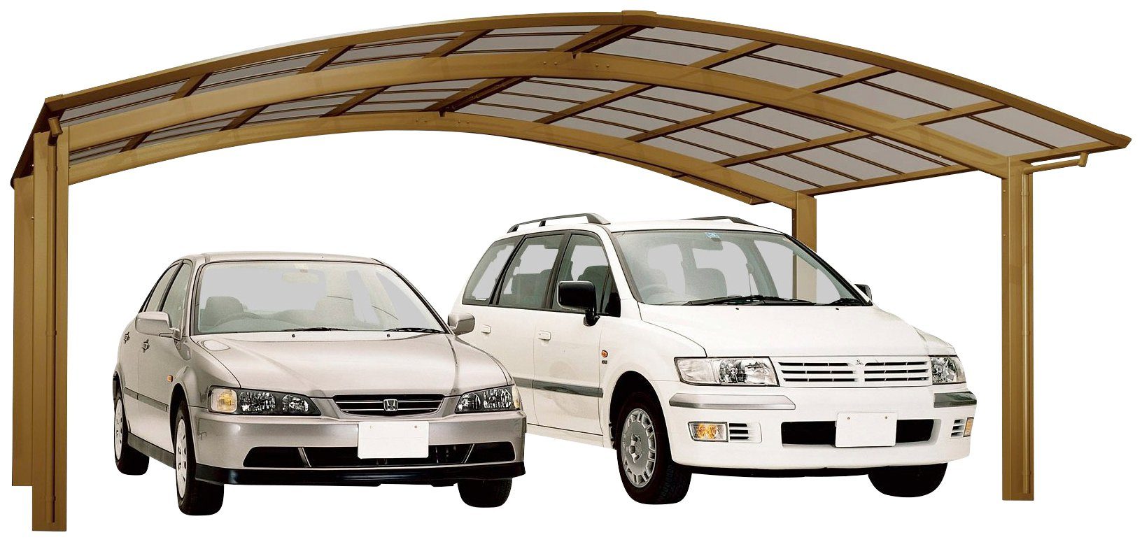 Ximax Doppelcarport Portoforte Typ 60 M-bronze, BxT: 542x495 cm, 240 cm Einfahrtshöhe, Aluminium | Carports