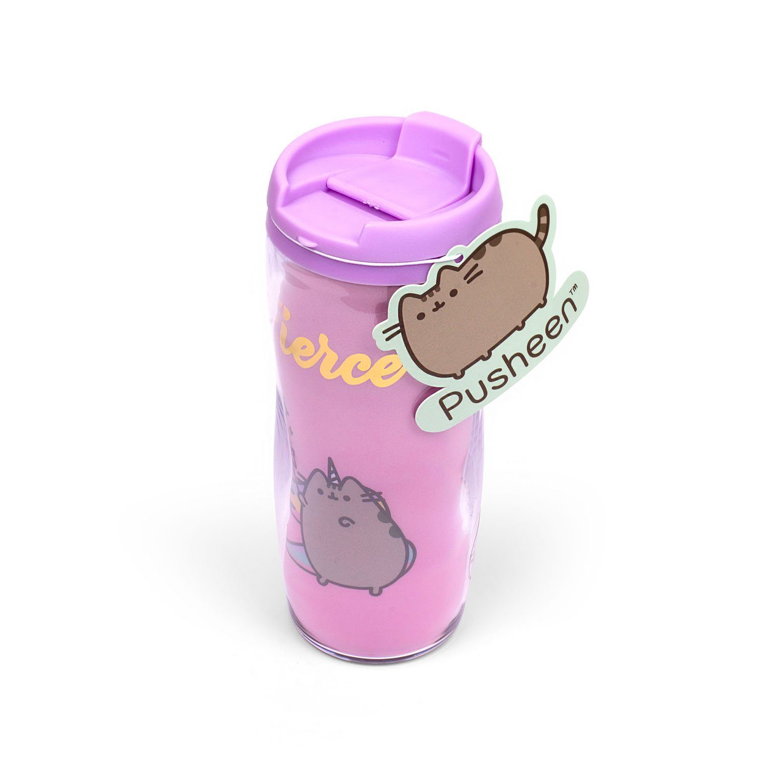 Pusheen Trinkflasche Pusheen Travel - Trinkbecher "FIERCE" mit Trinkverschluss