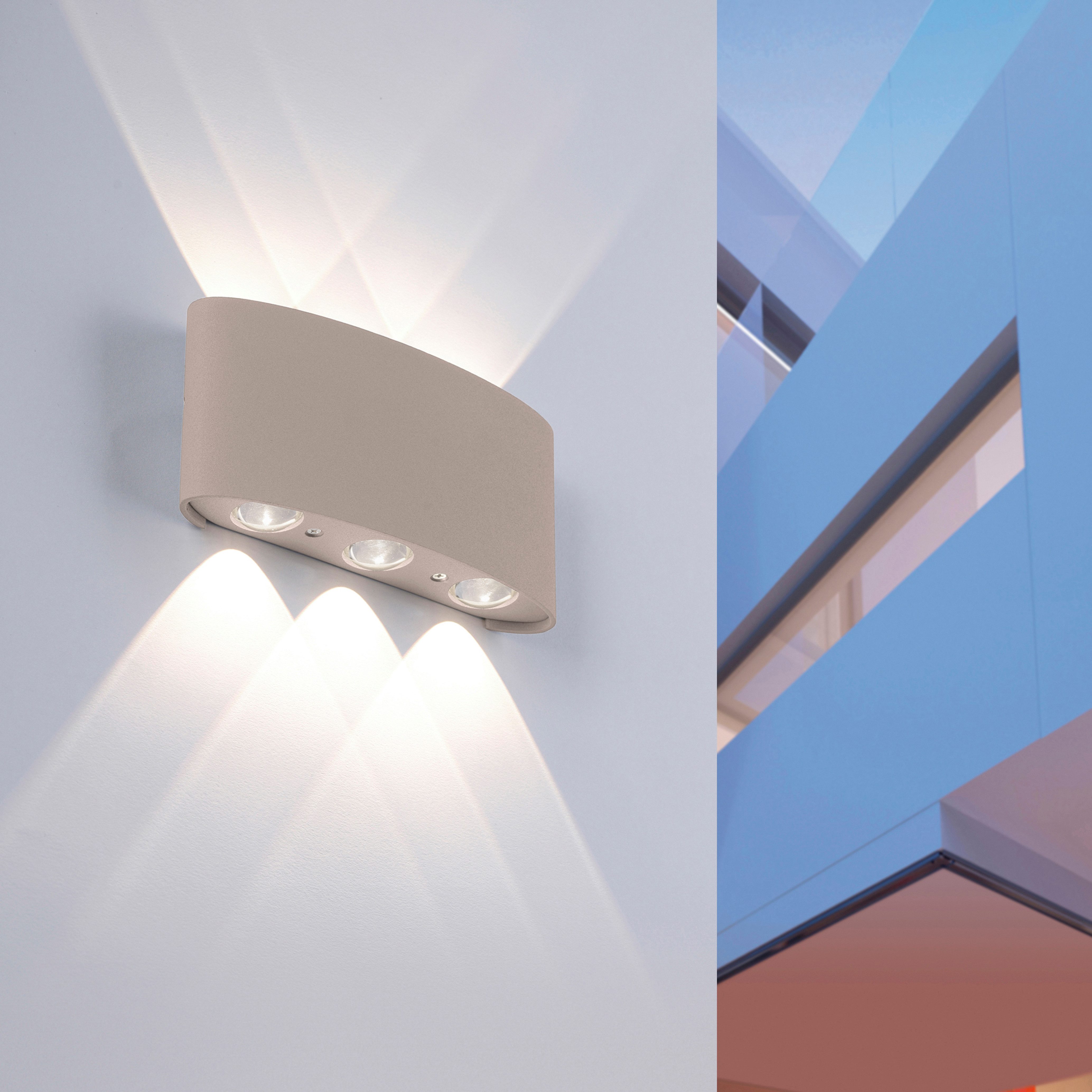 Paul Neuhaus LED Wandleuchte CARLO, LED fest integriert, Warmweiß, IP54, Für Innen und Außen, Lichtstrahl nach oben und unten