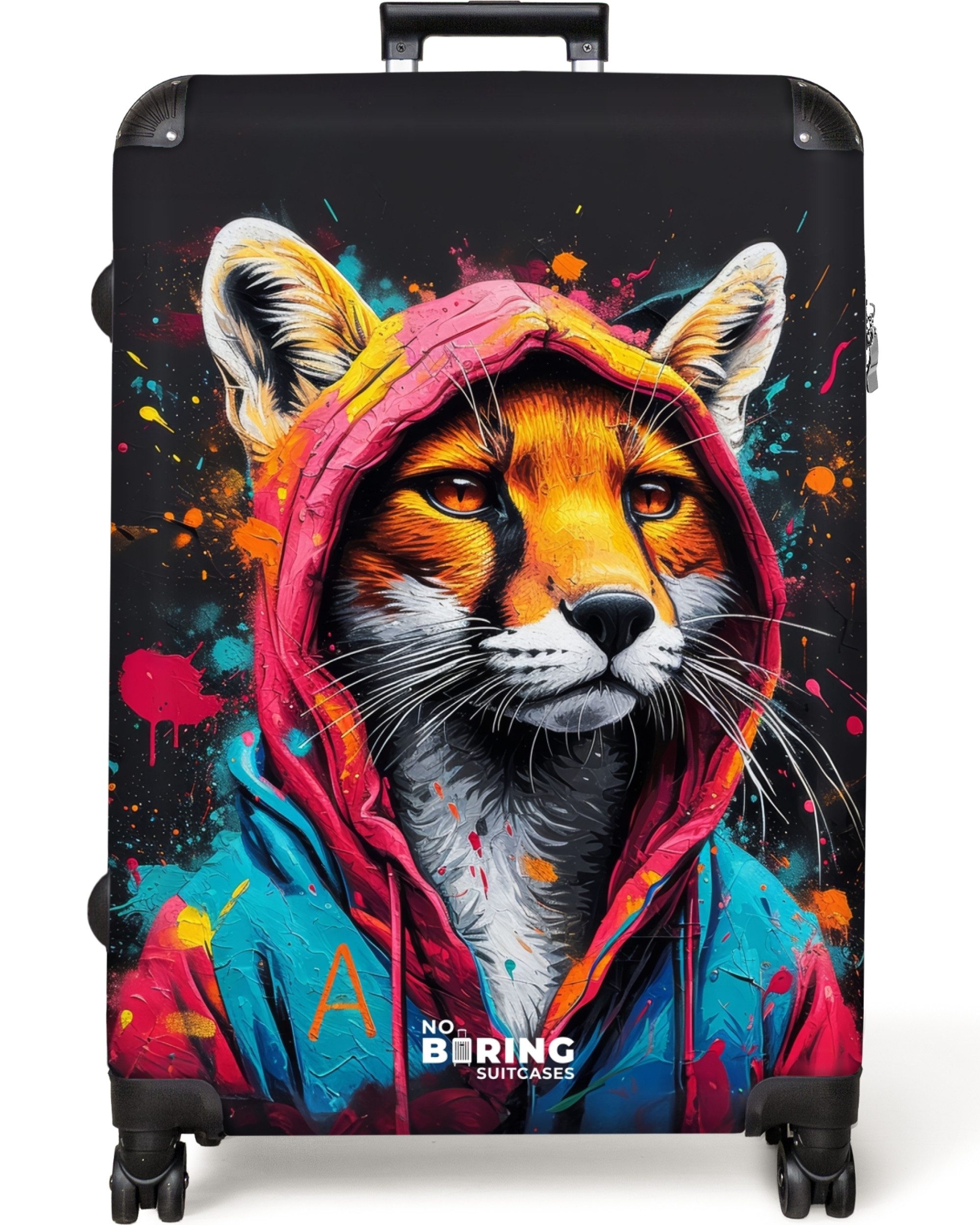 NoBoringSuitcases.com© Hartschalen-Trolley Fuchs mit rosa und günstig online kaufen