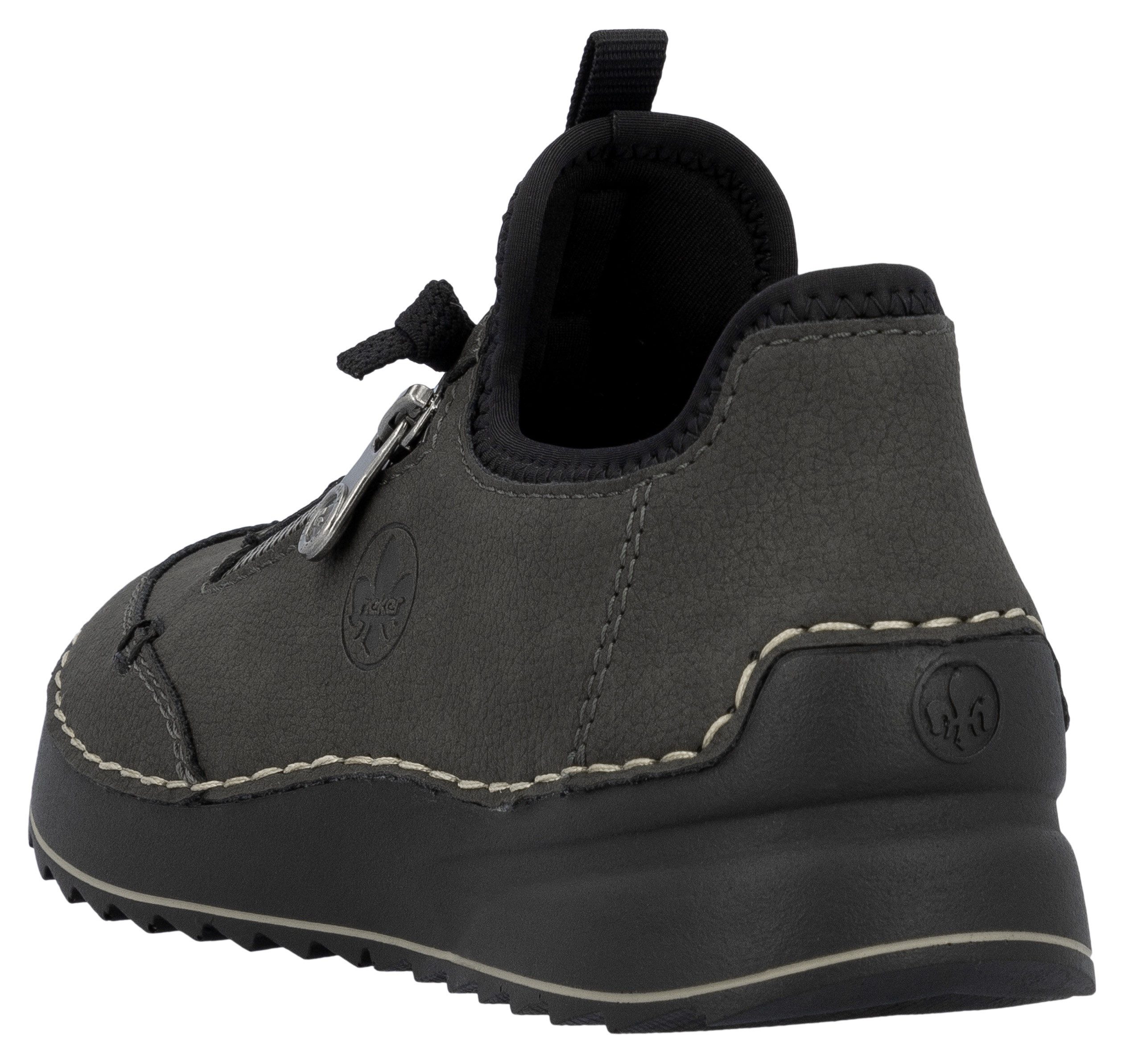 Rieker Sneaker Schnürschuh, Halbschuh, Slipper mit Kontrastnaht günstig online kaufen