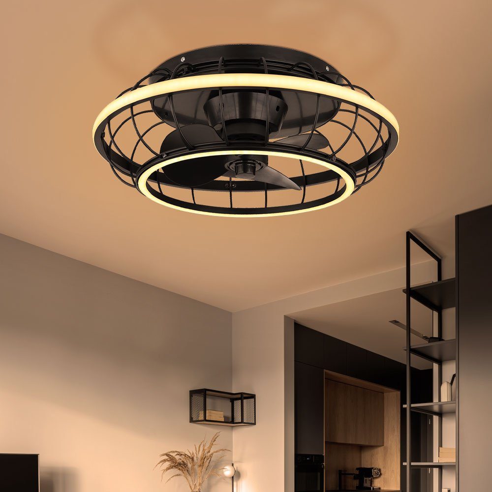 Deckenventilator LED CCT dimmbar Deckenlampe Deckenventilator, Fernbedienung etc-shop Wohnzimmer