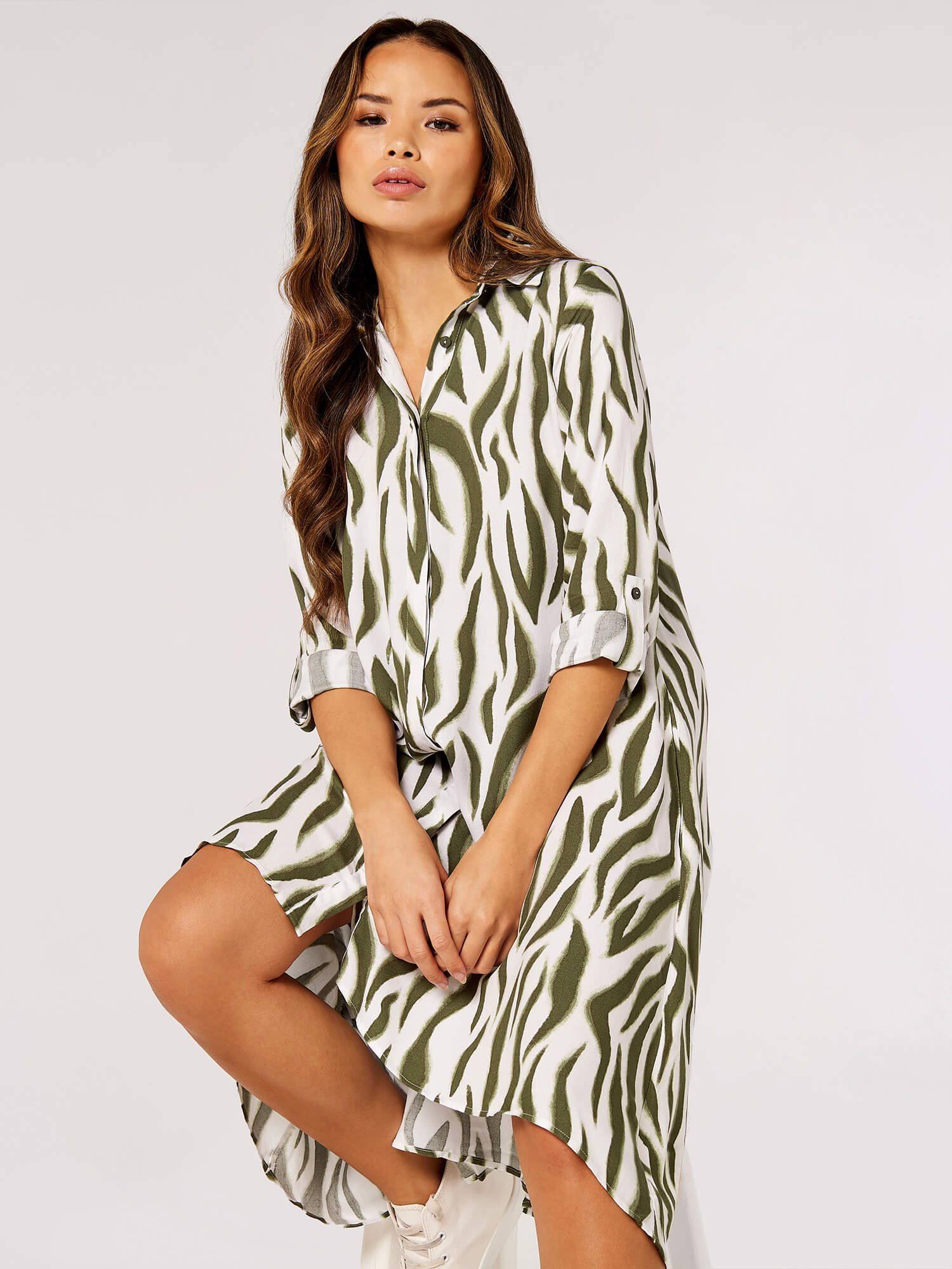 Apricot Minikleid Zebra Oversized Shirt Dress, günstig online kaufen
