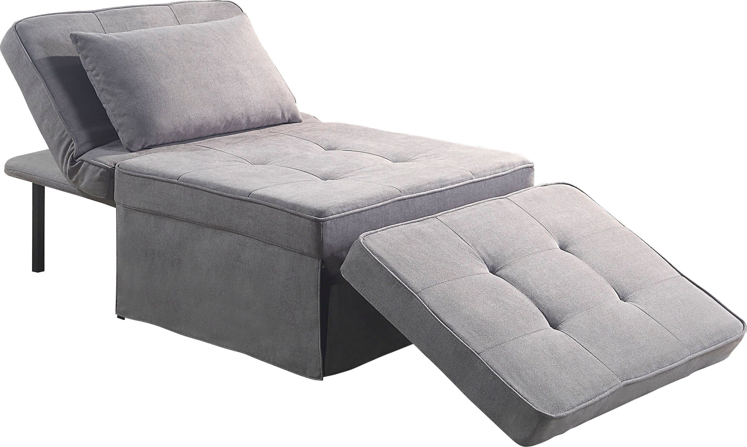 zum Relaxliege Kissen Loungesessel, Finn, home ATLANTIC Schlafsofa collection wandelbar inkl. und Gästebett,