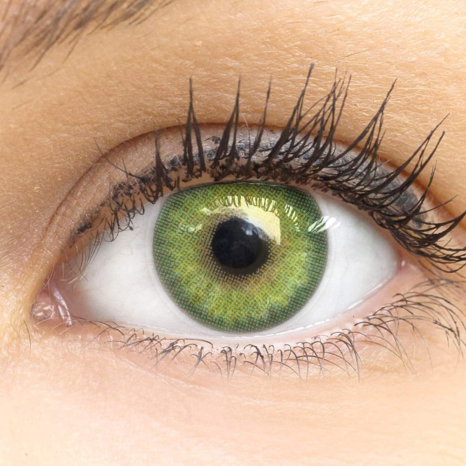 GLAMLENS Monatslinsen Sehr stark deckende und natürliche blaue Linsen "Florence Green"