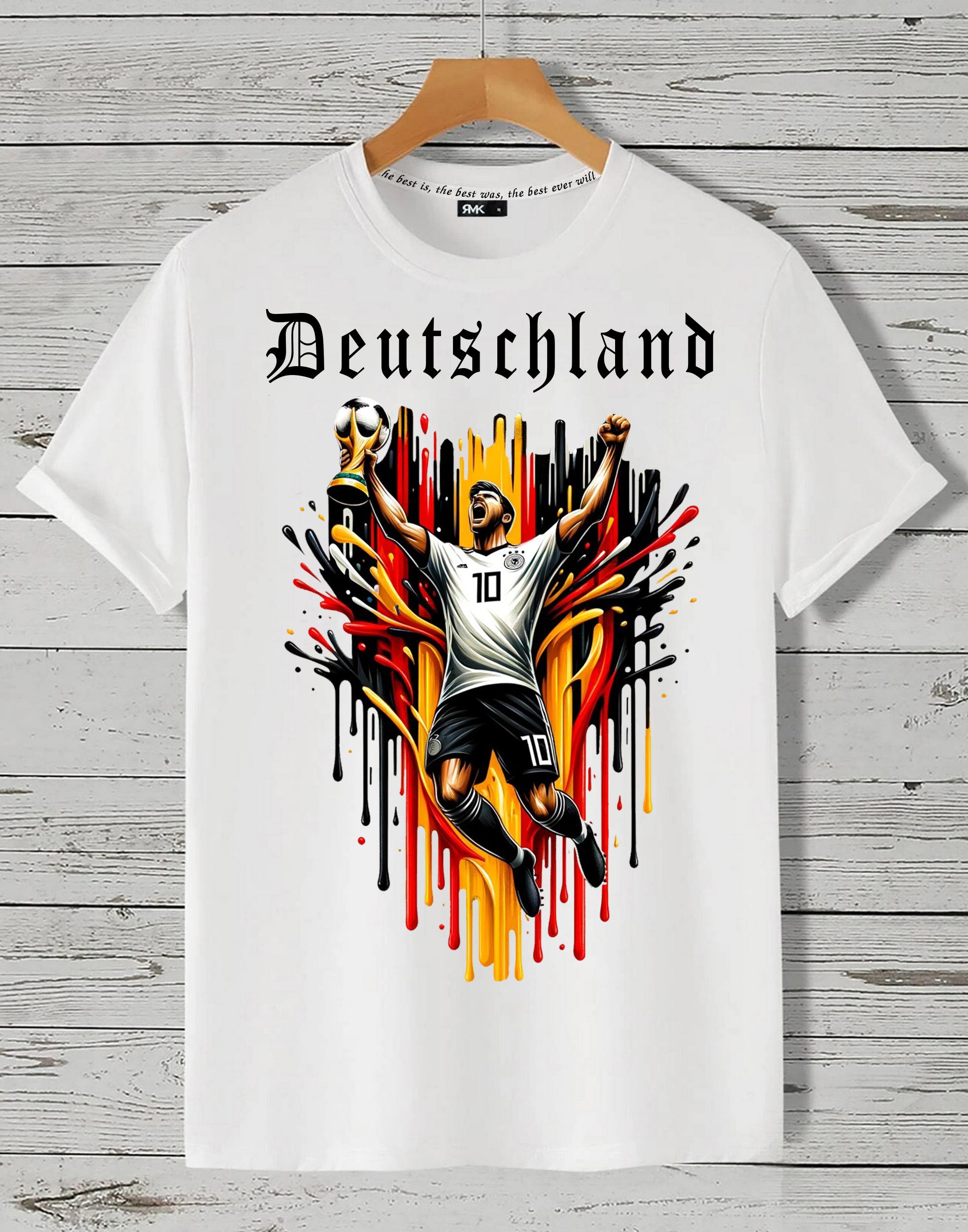 RMK T-Shirt Herren Shirt Fan Trikot Rundhals-Ausschnitt Deutschland Germany EM aus Baumwolle