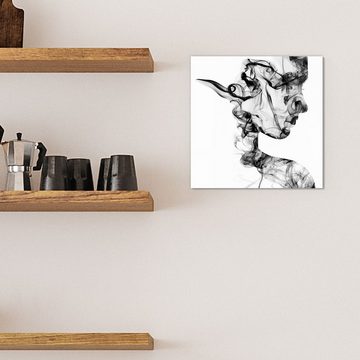 DEQORI Magnettafel 'Frauenkopf aus Rauch', Whiteboard Pinnwand beschreibbar