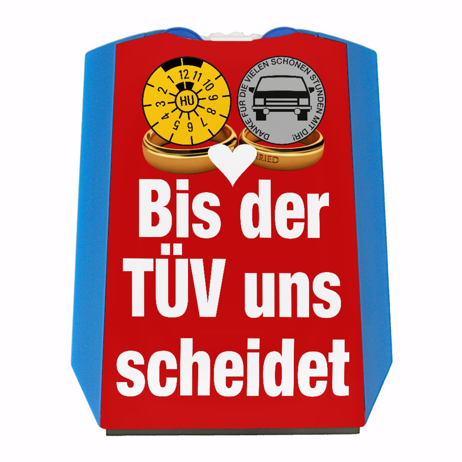 Parkscheibe Bis der TÜV uns scheidet Autoliebhaber Parkscheibe in rot
