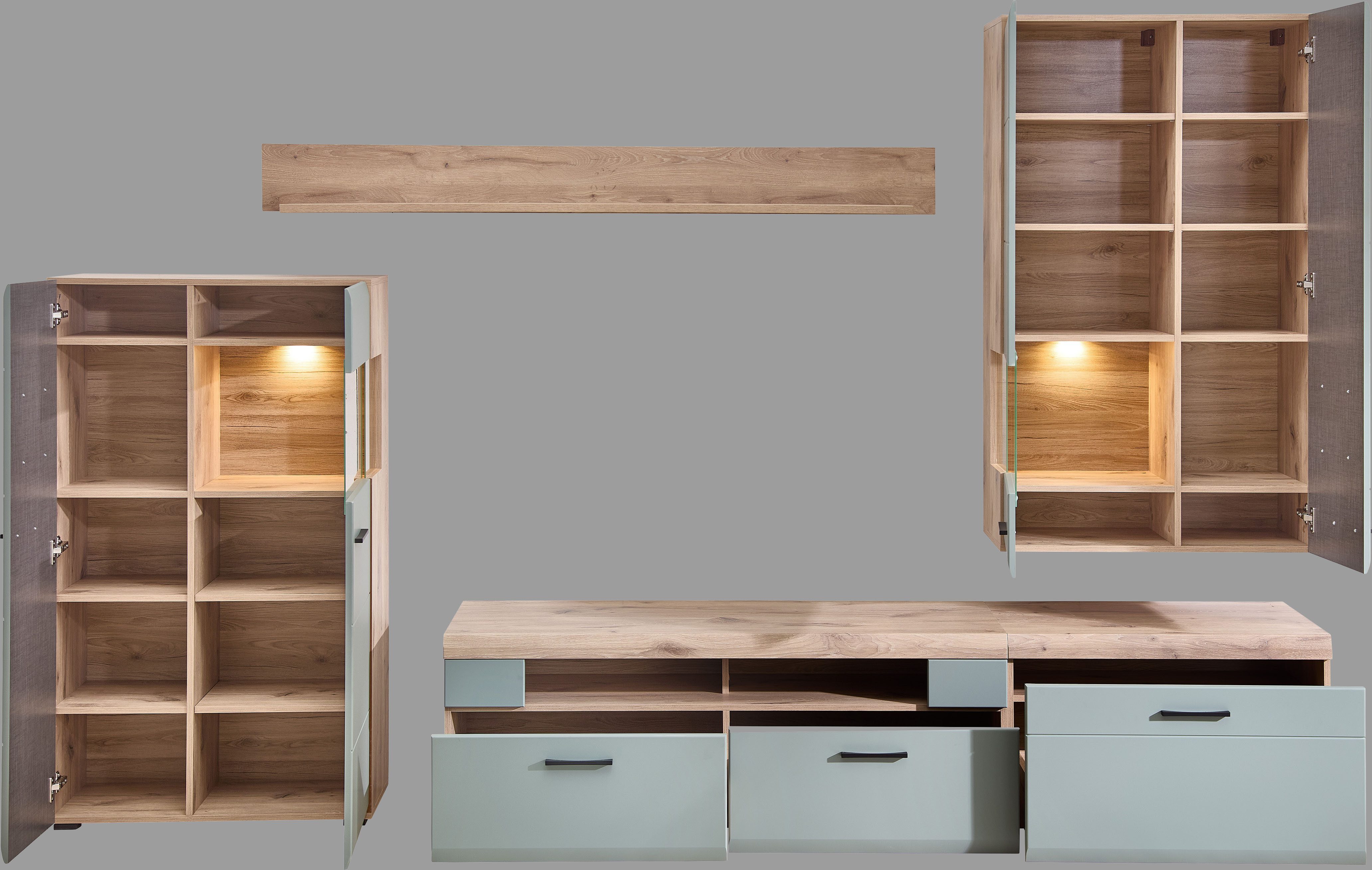 Innostyle Wohnwand FUN PLUS II, (5-St), inkl. LED-Beleuchtung