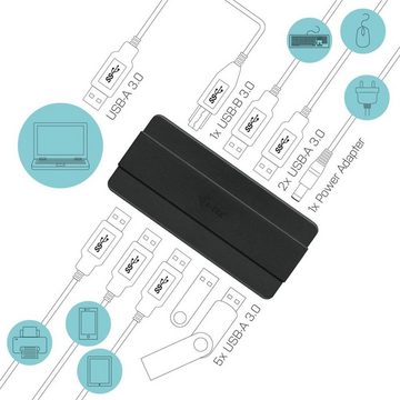 I-TEC USB 3.0 Charging HUB 7 Port mit Netzadapter USB-Ladegerät