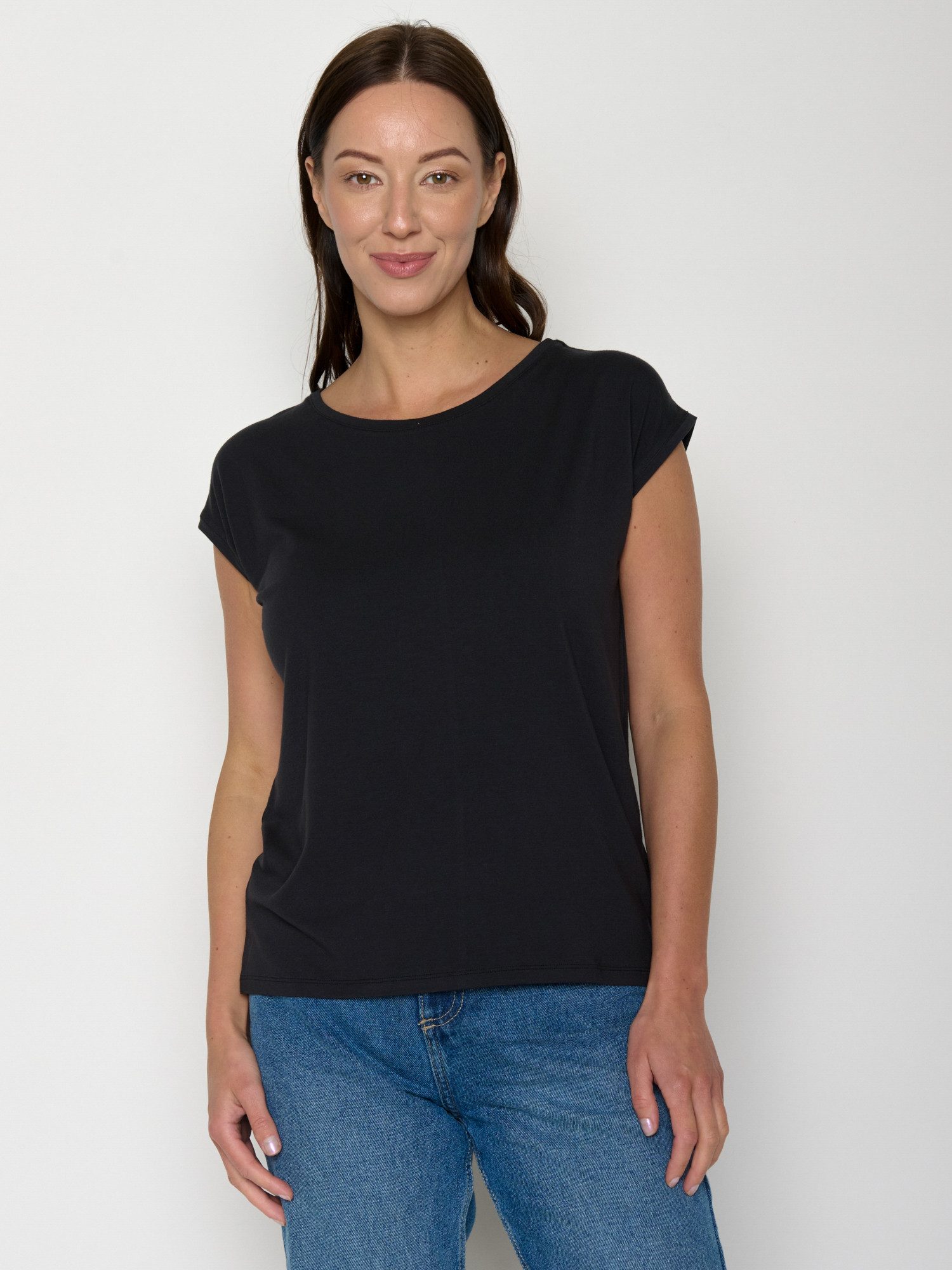 GreenBomb T-Shirt Timid Basic Motiv Basic (1-tlg., 1) lockerer kurzer Schnitt, ohne Ärmel, weicher Fall