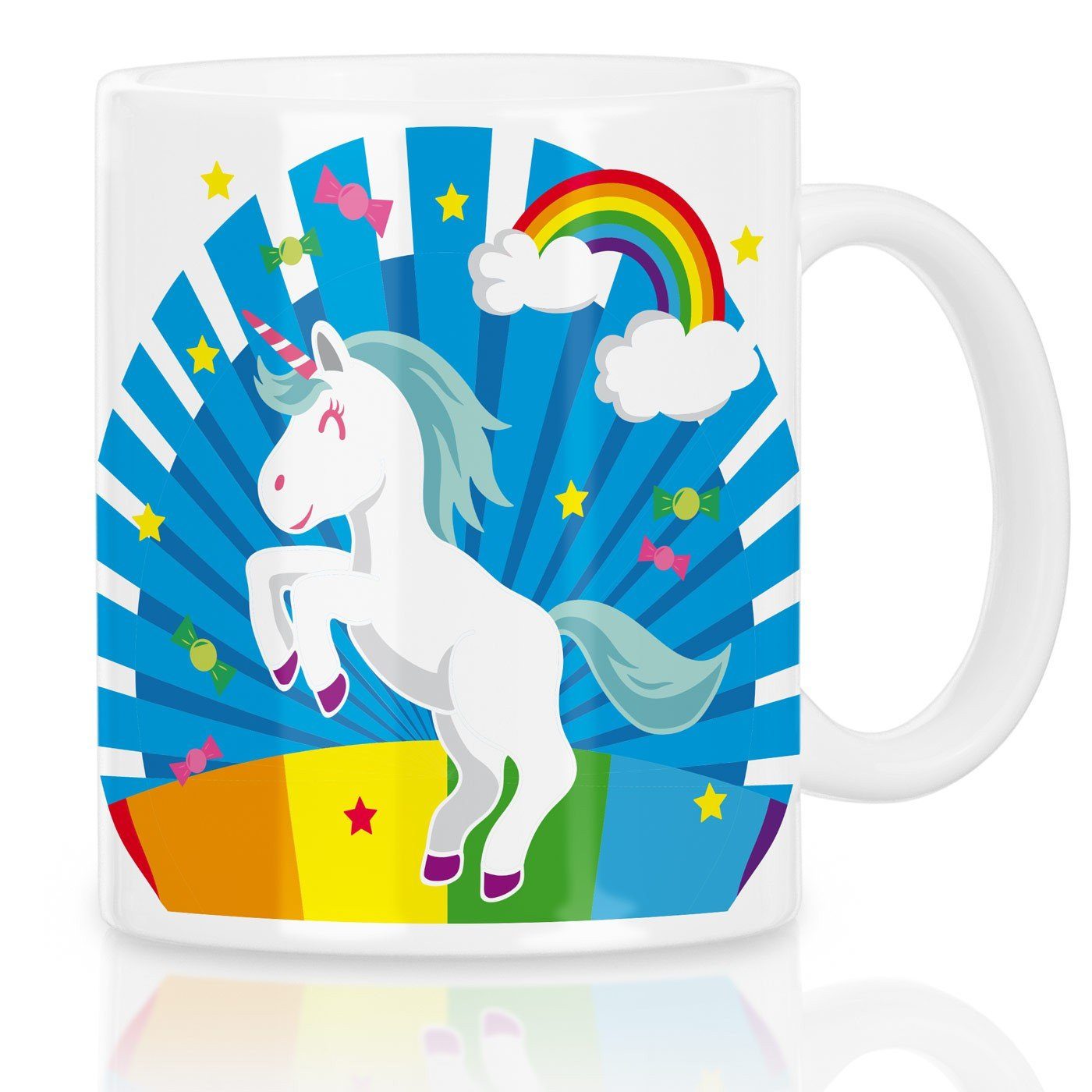 style3 Tasse, Keramik, Unicorn Candy Einhorn Kaffeebecher Tasse Regenbogen glitzer