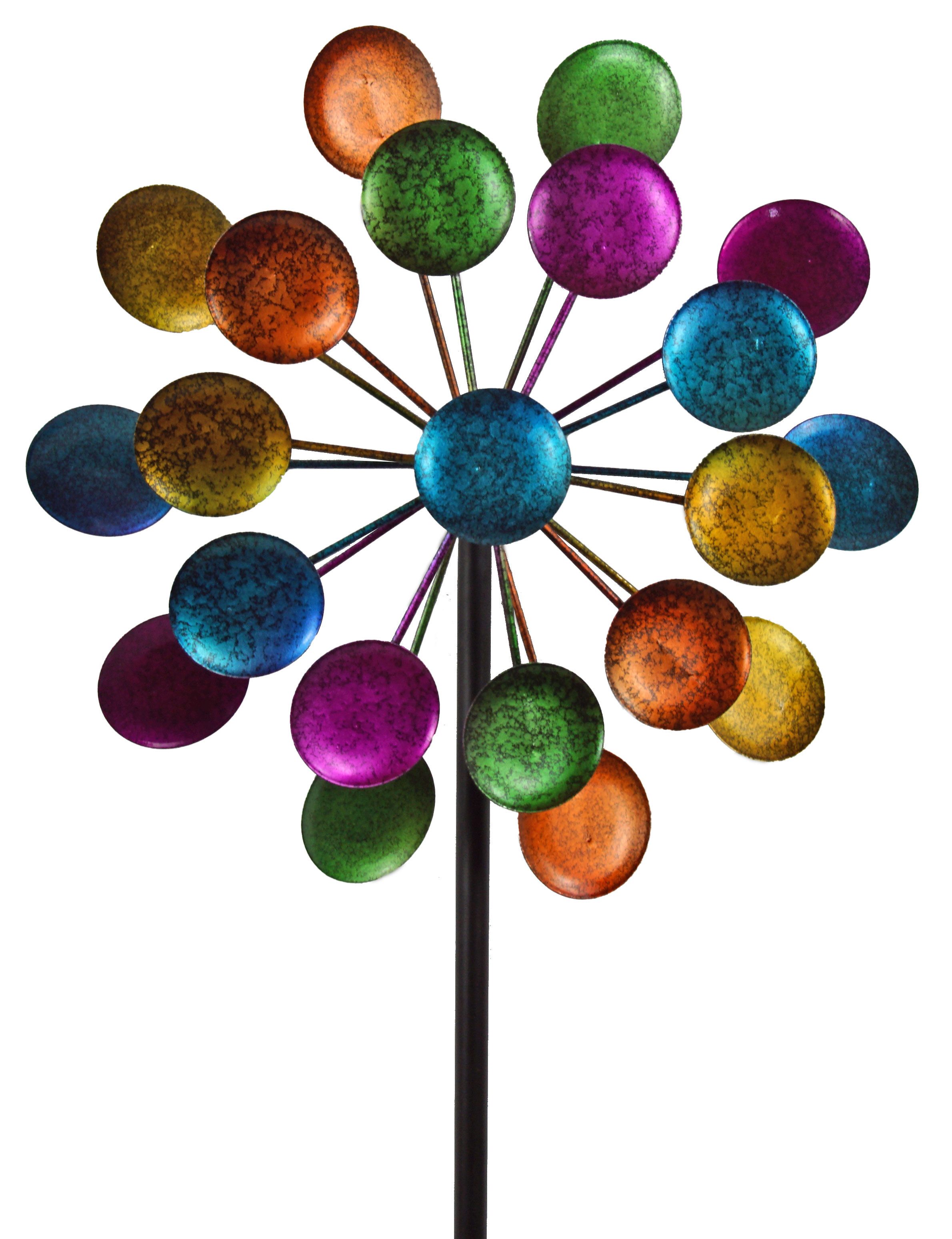 IKO Windrad Buntes Windrad – Farbenspiel aus Metall für Garten und Terrasse (1 St), Windrad, bunt, Metall, Gartendeko, wetterfest, Balkon, Garten