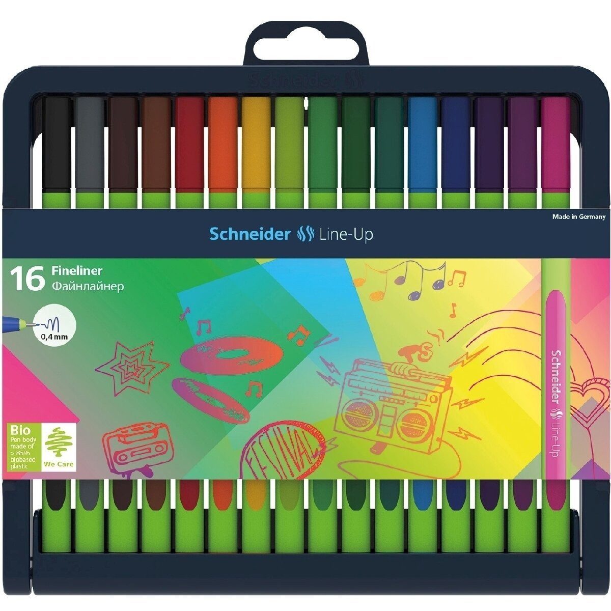 SCHNEIDER Fineliner Fineliner Line-Up 0,4 mm 16er Stiftebox sortiert