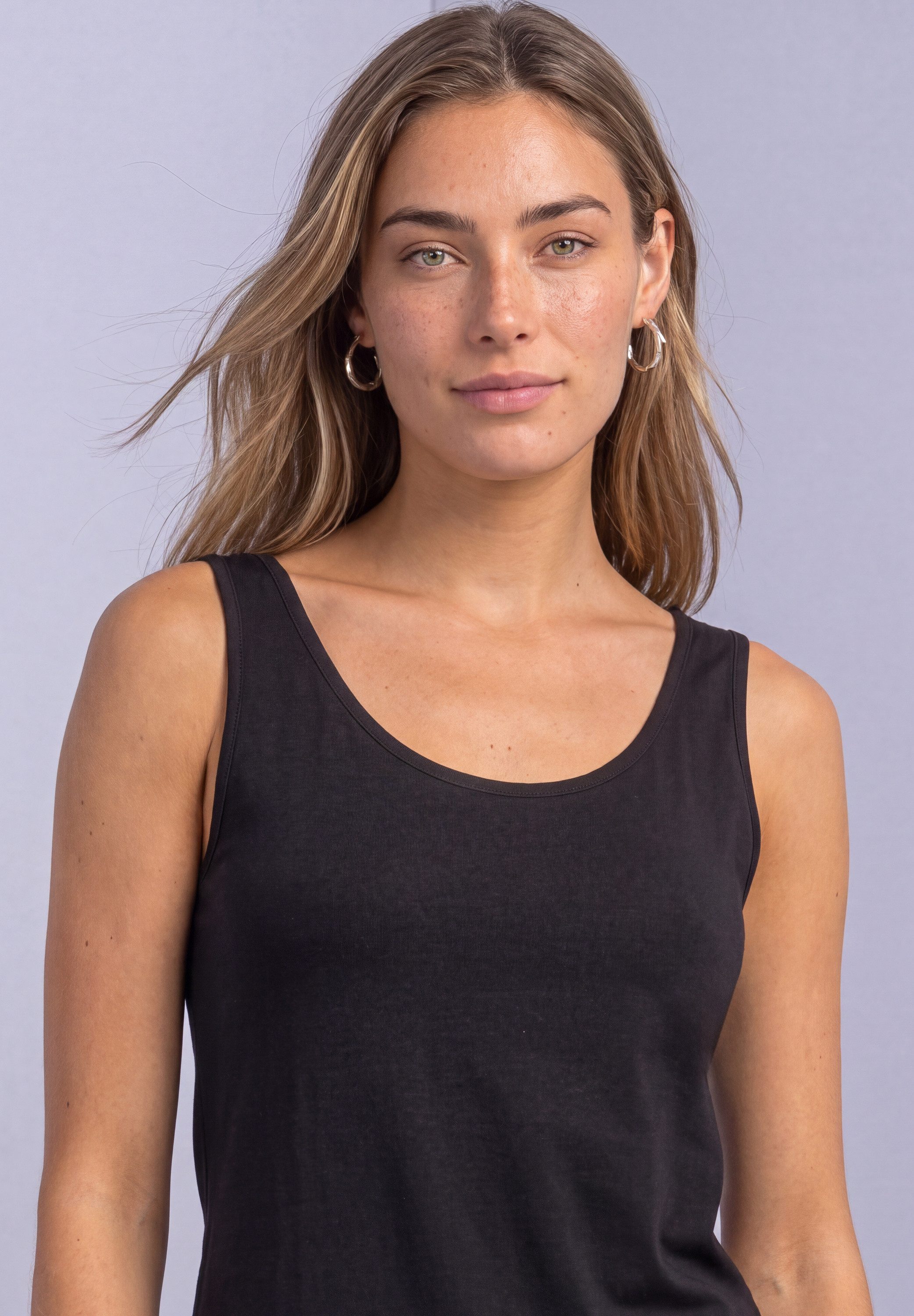STREET ONE Shirttop Sommertop mit Rundhals und Spitzenkante