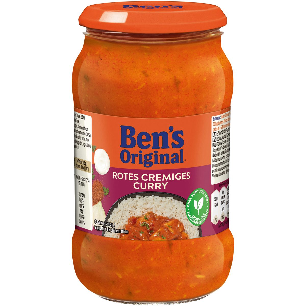 Ben's Original Saucen, Bens Original Sauce rotes cremiges Curry mit feiner Kokosnuss 400g