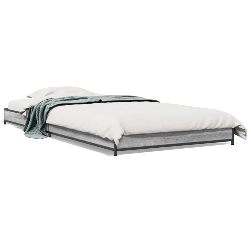 vidaXL Bett Bettgestell Grau Sonoma 75x190 günstig online kaufen