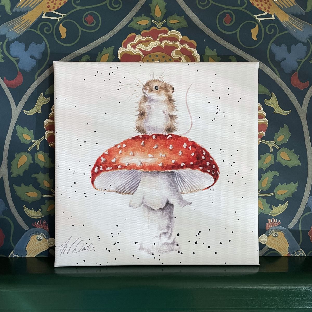 Wrendale Leinwandbild Wrendale Designs Bild Kunst-Druck auf Leinwand Glückspilz-Maus