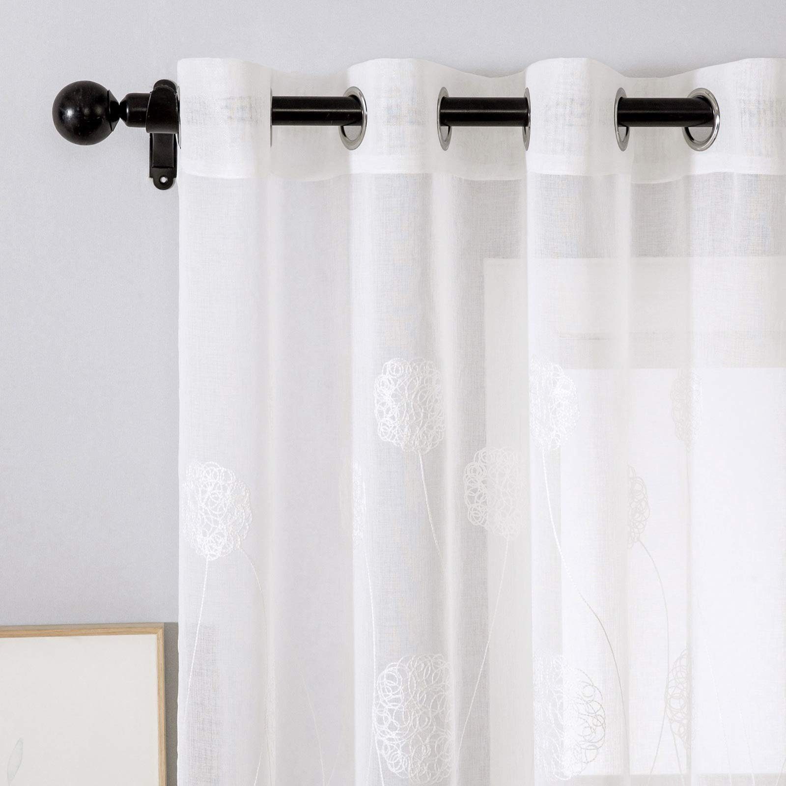 BYSURE Vorhang Gardinen mit Florales Stickerei (2 St), Ösen, transparent, V günstig online kaufen