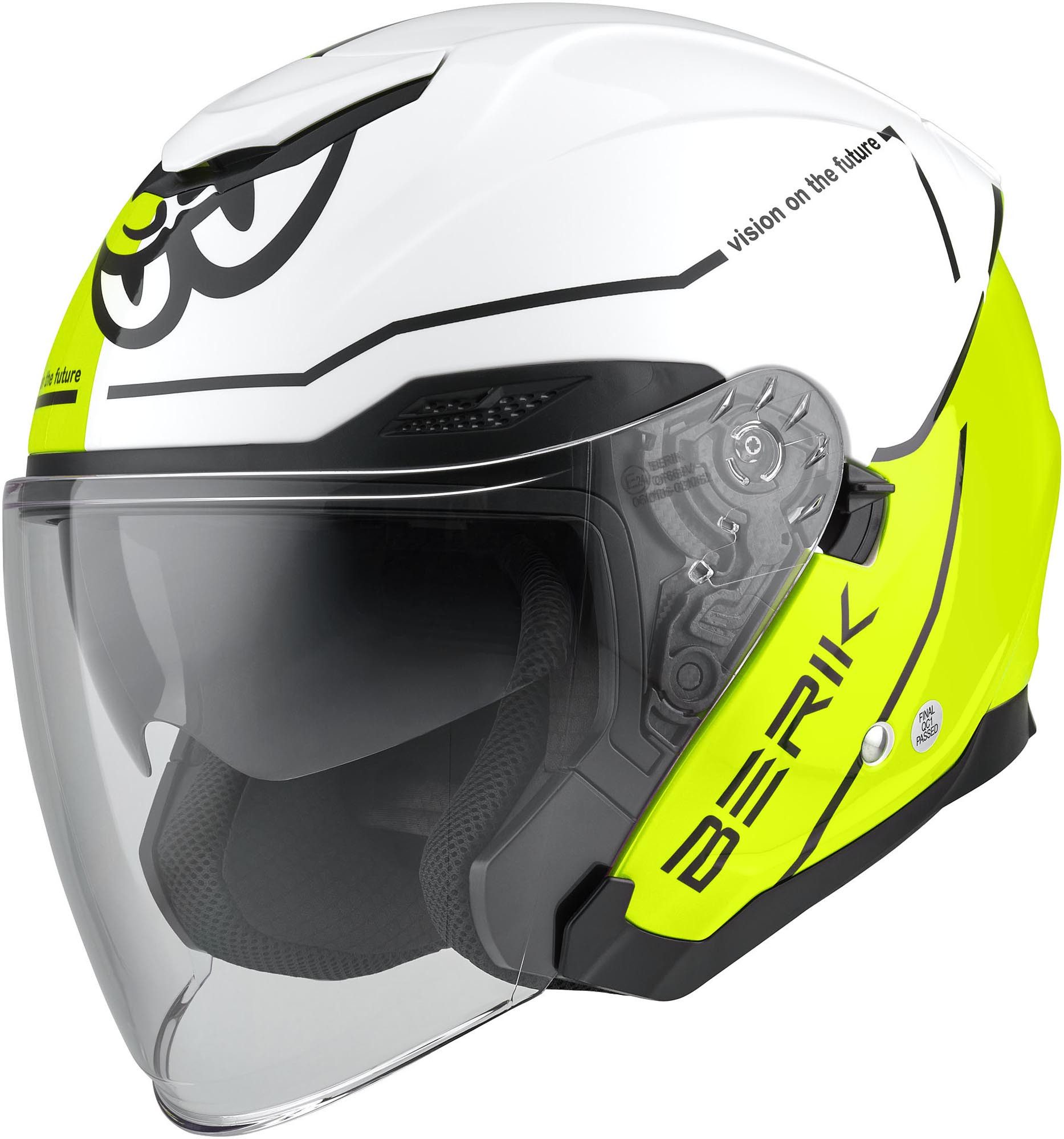 Berik Motorradhelm OF669 Vidos Jethelm, vorbereitet für Kommunikationssystem,integriertes Sonnenvisier