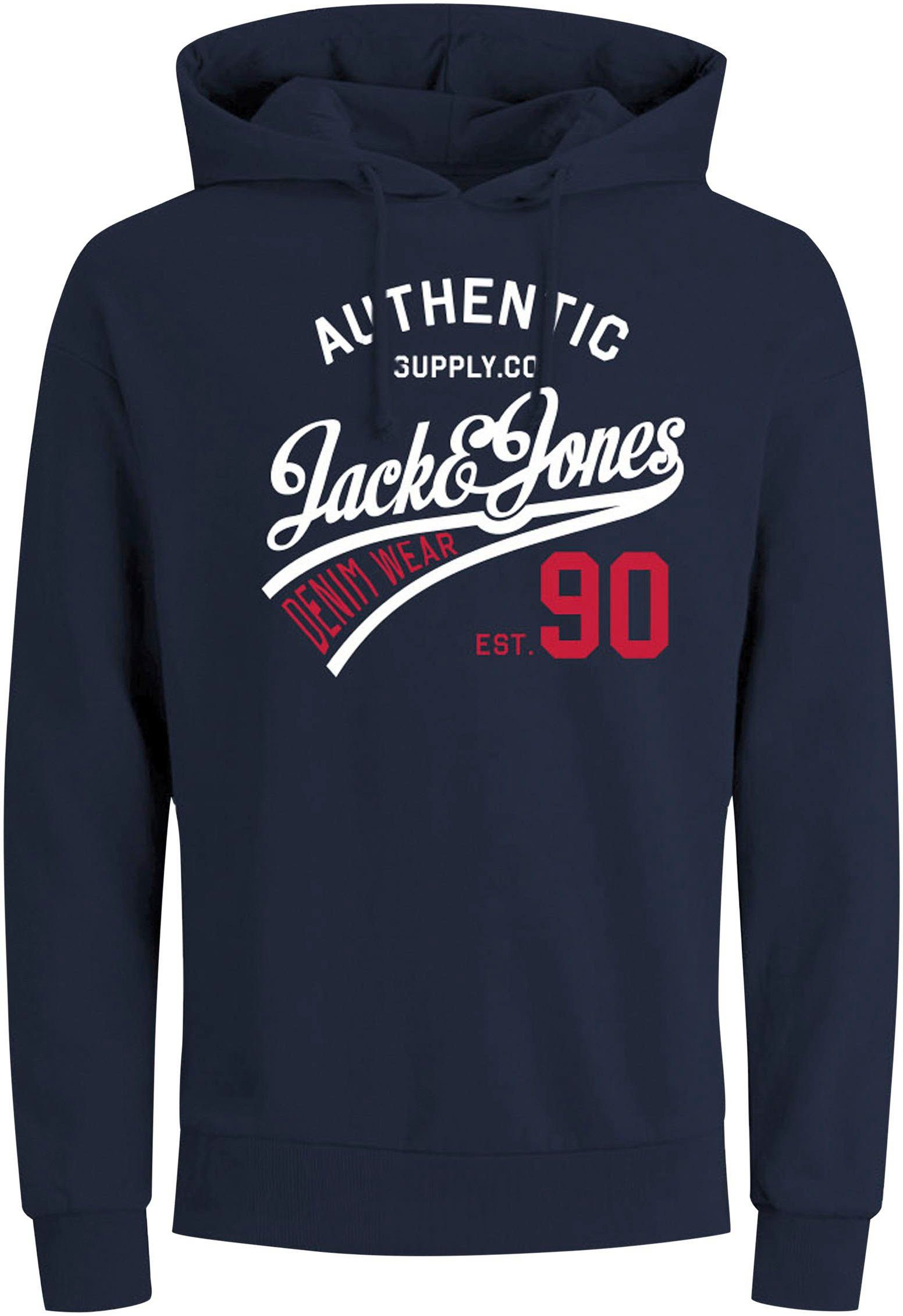 Jack & Jones Kapuzensweatshirt ETHAN 2-tlg., navy grau, (Packung, SWEAT HOOD 2er-Pack) 2PK