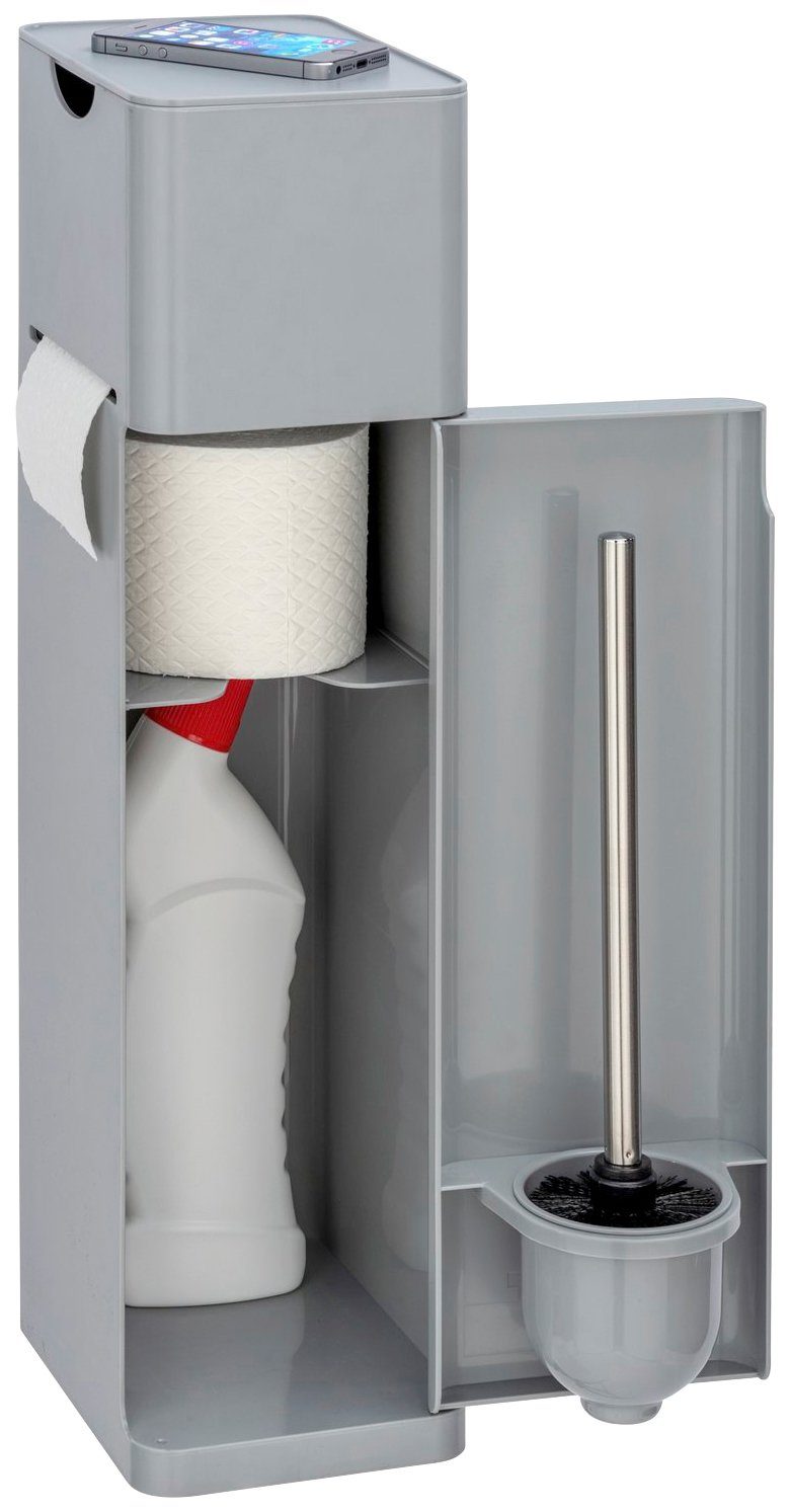 (1-tlg), im WENKO Grau Imon, für jede matten trendigen, Optik Einrichtung WC-Garnitur Geniale
