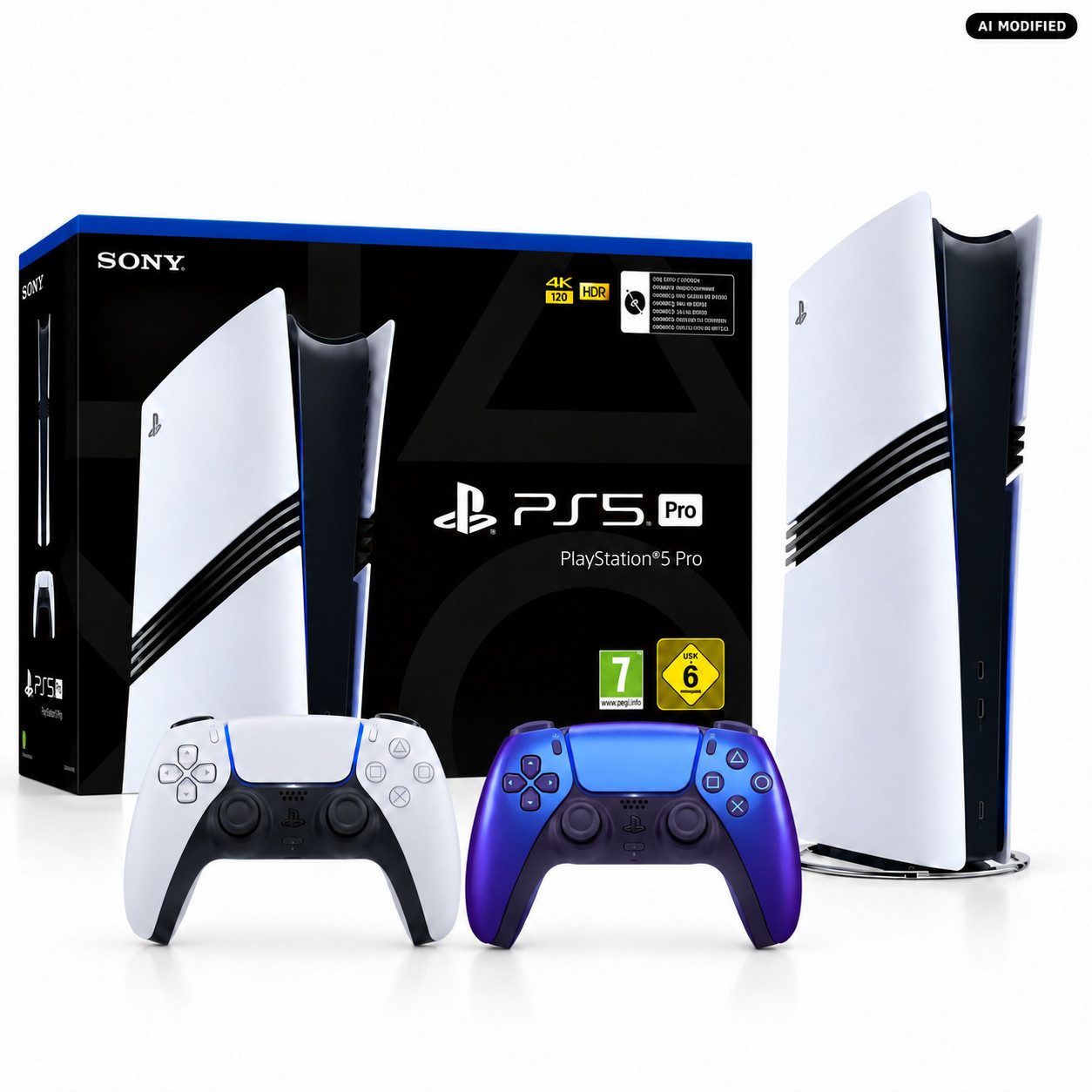 Playstation Sony PlayStation 5 Pro 2 TB mit DualSense Chroma Indigo Duo Bundle 2TB (Bundle, Konsole inkl. 2 DualSense Wireless-Controller), PS5 Pro 2 TB mit zwei DualSense Controllern inklusive Chroma Indigo