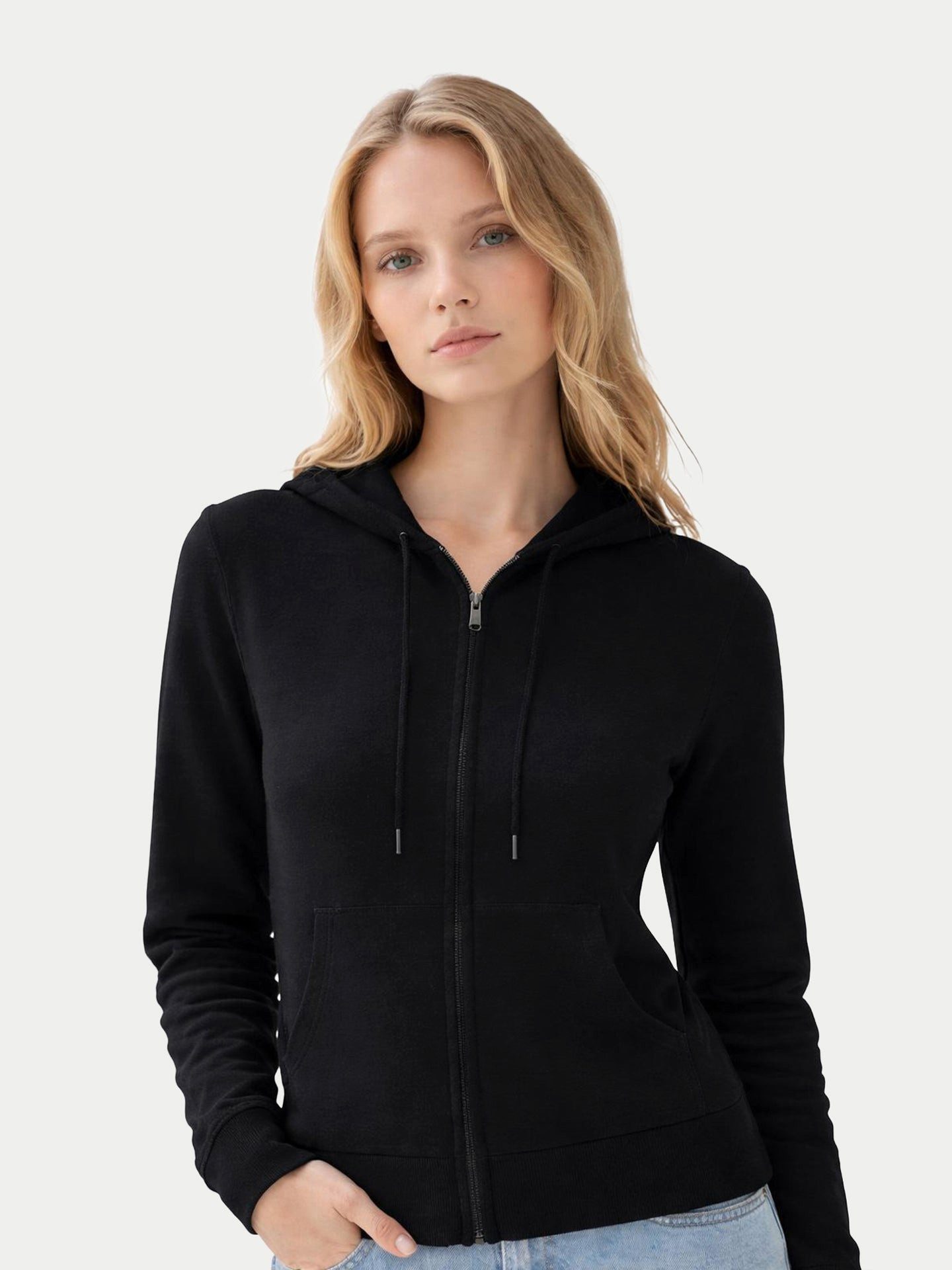 GOBI Cashmere Kapuzenpullover Damen Zip-Hoodie mit Smiley-Tasche günstig online kaufen
