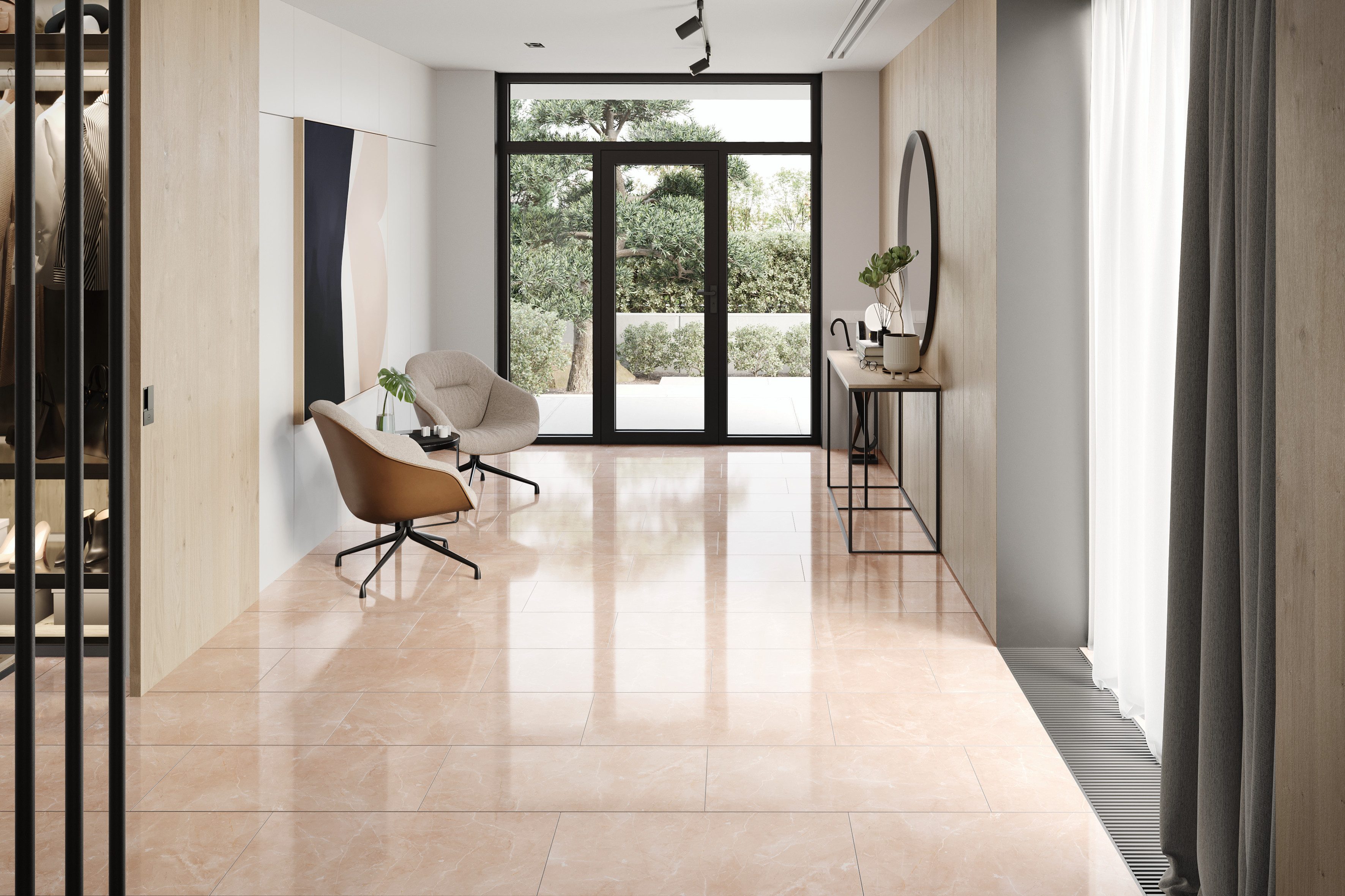 FALQUON GmbH Laminat Stone 2.0 Fliese - 810 x 400 x 8 mm - hochglänzend - Made in Germany -, Packung, In 1 Packung: 8 Paneele - 2,592 m², 1 Packung: 8 Paneele - 2,592 m²