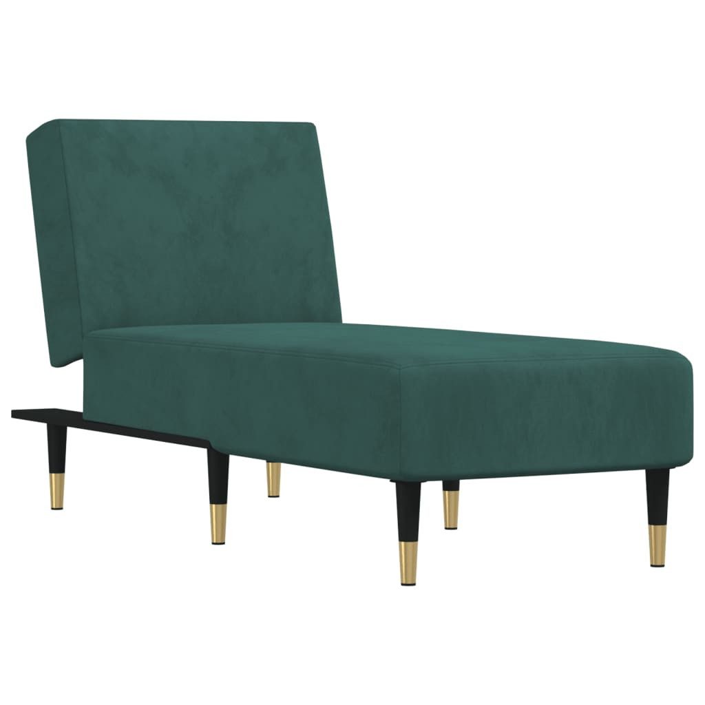 Chaiselongue Chaiselongue Dunkelgrün Samt