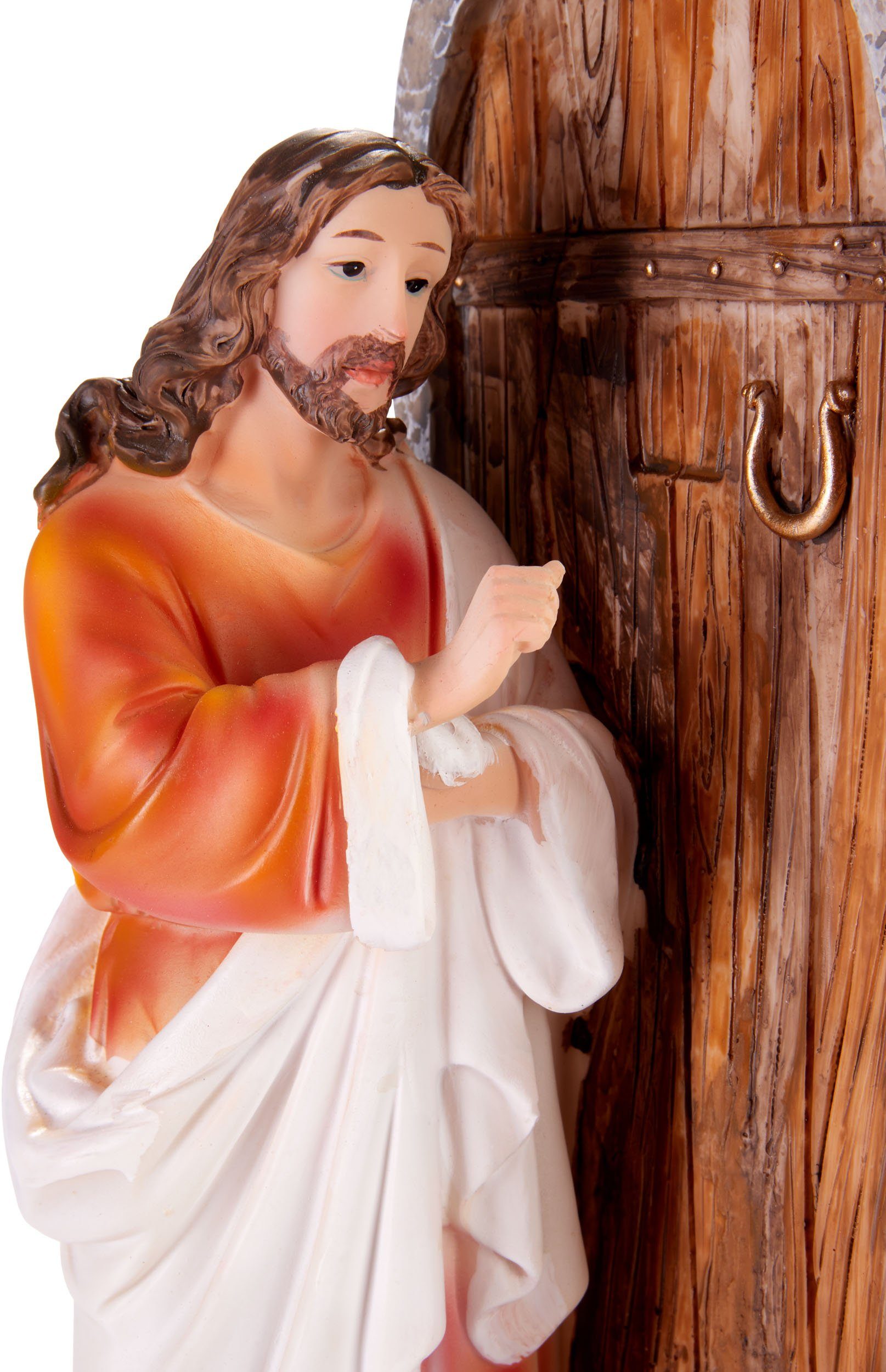 Weihnachtsfigur St), 30 Tischdekoration 1 handbemalter der Christus - klopft cm Tür aus Weihnachtsdekoration (mit BRUBAKER - Jesus Weihnachtsfigur an Polyresin, Abendmahlszene Figur