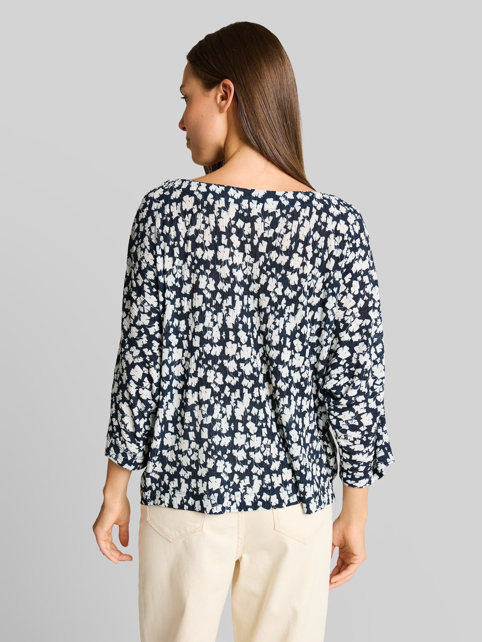 TOM TAILOR T-Shirt T-Shirt Crinkle T-Shirt mit Fledermausärmeln